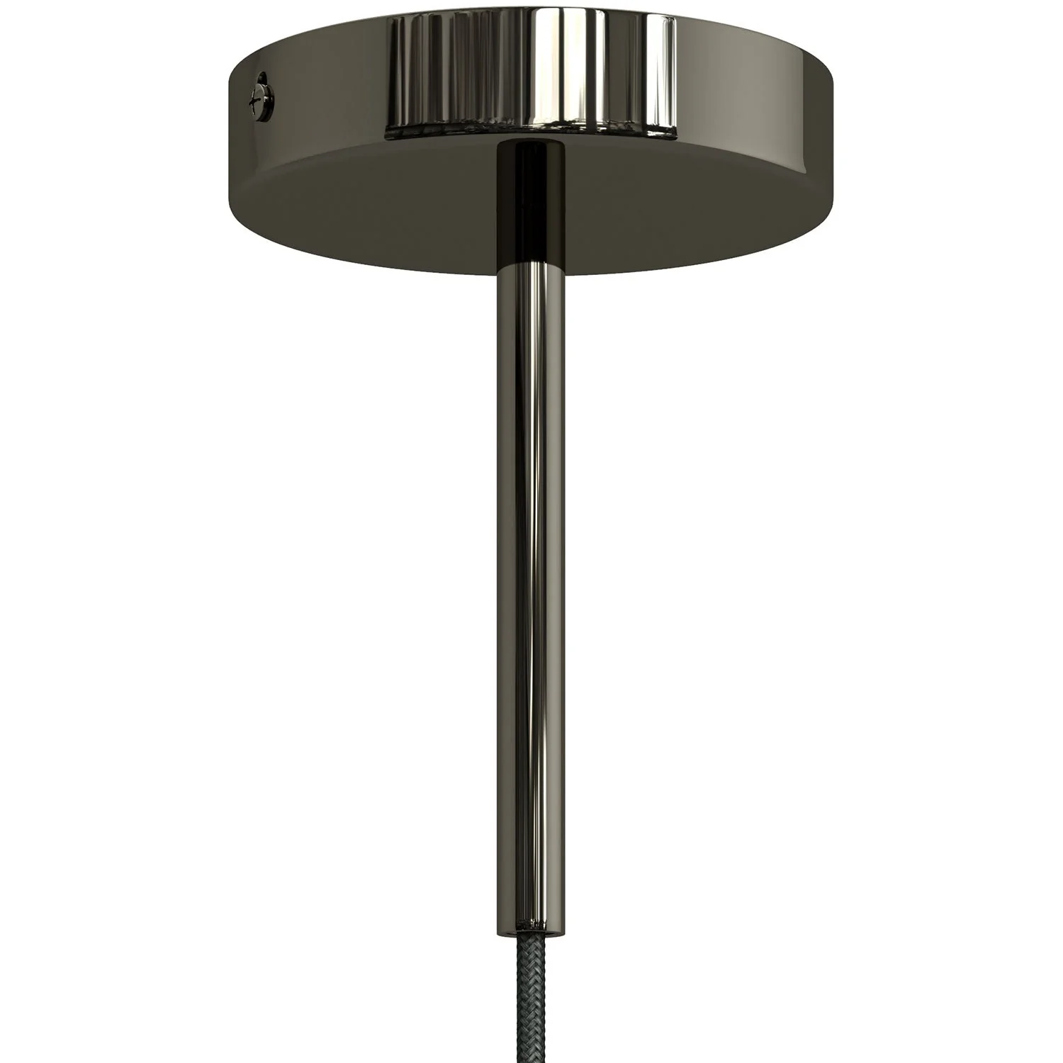 Cylindrical metal cable clamp, length 15 cm, complete with rod, nut and washer - Pearl black - Image 3