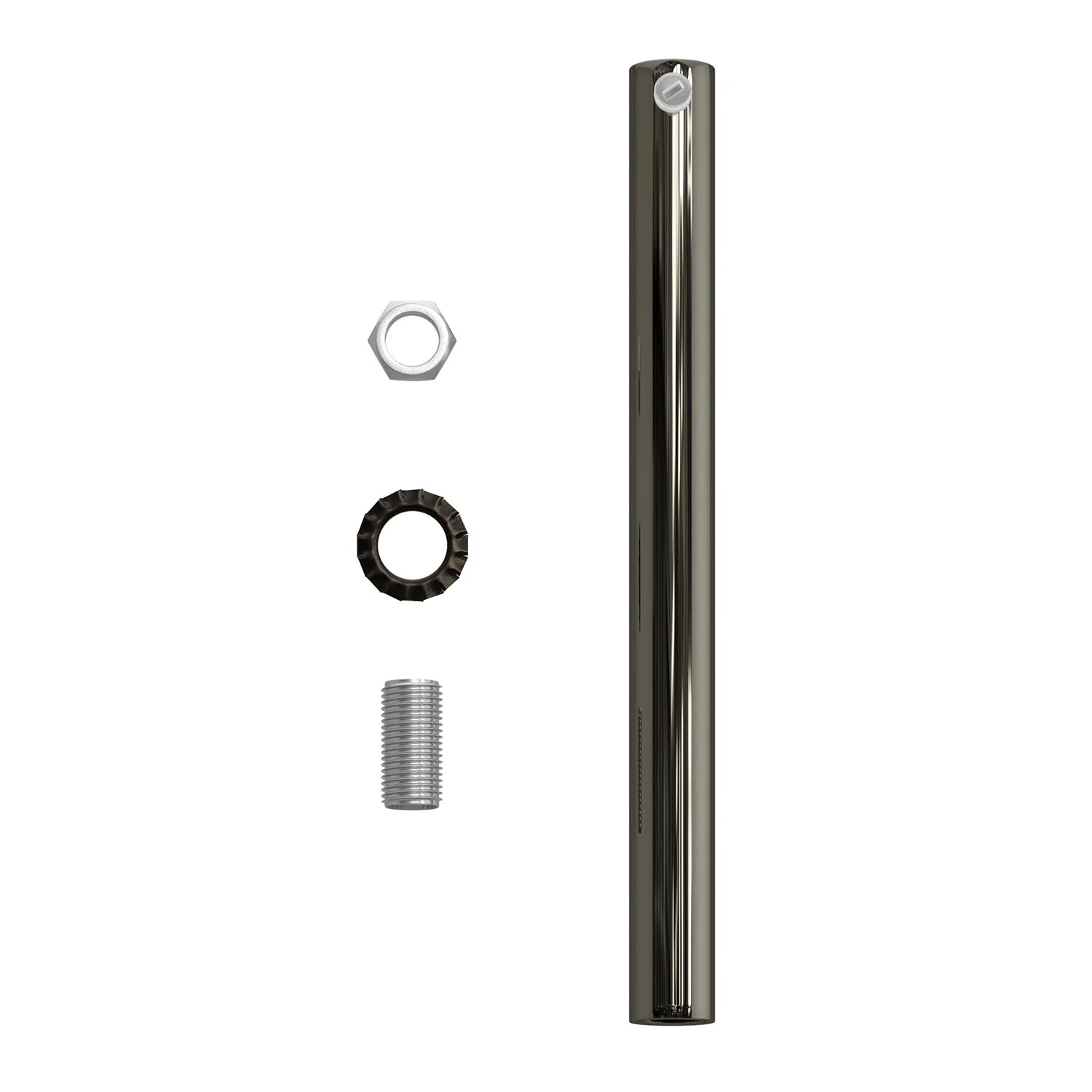 Cylindrical metal cable clamp, length 15 cm, complete with rod, nut and washer - Pearl black - Image 4