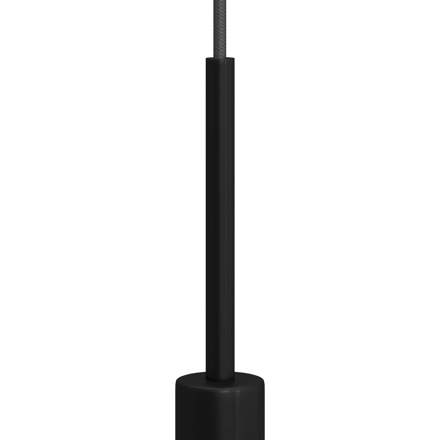 Cylindrical cable clamp in metal, 15 cm length, complete with rod, nut and washer – Black - Image 2