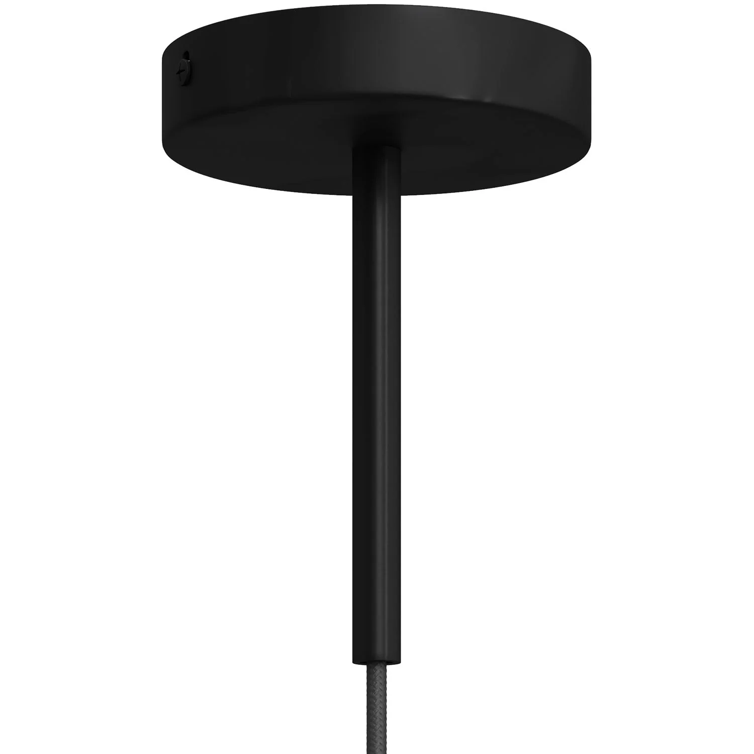 Cylindrical cable clamp in metal, 15 cm length, complete with rod, nut and washer – Black - Image 3