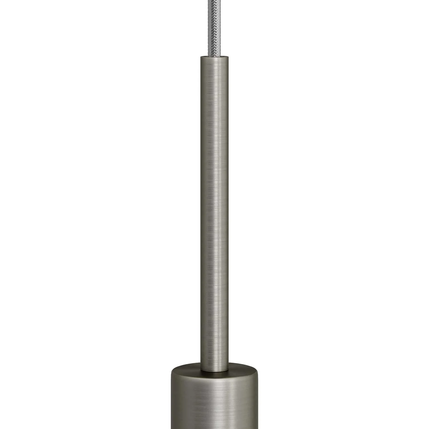 Cylindrical metal cable clamp, 15 cm long, complete with rod, nut and washer - Satin titanium - Image 2
