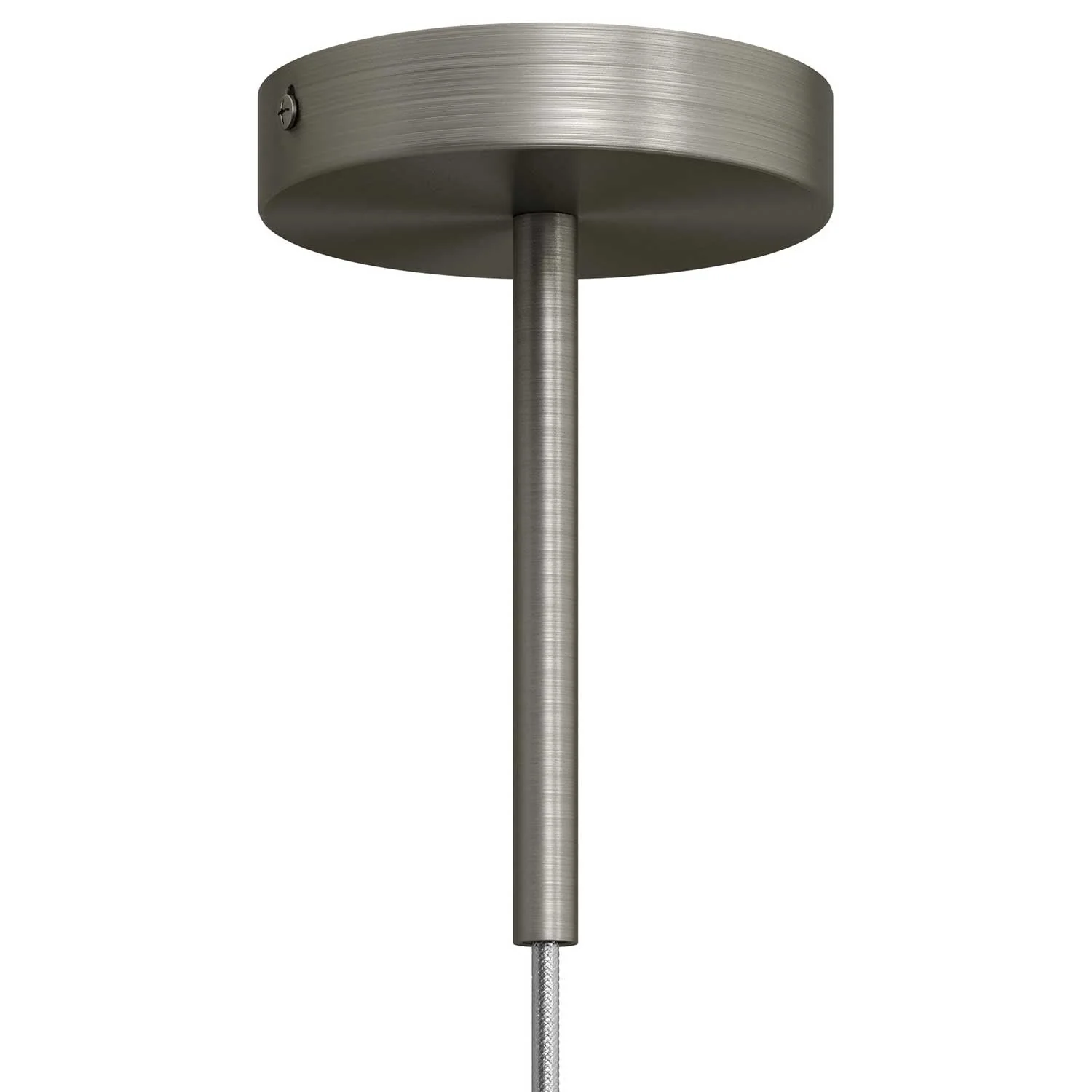 Cylindrical metal cable clamp, 15 cm long, complete with rod, nut and washer - Satin titanium - Image 3