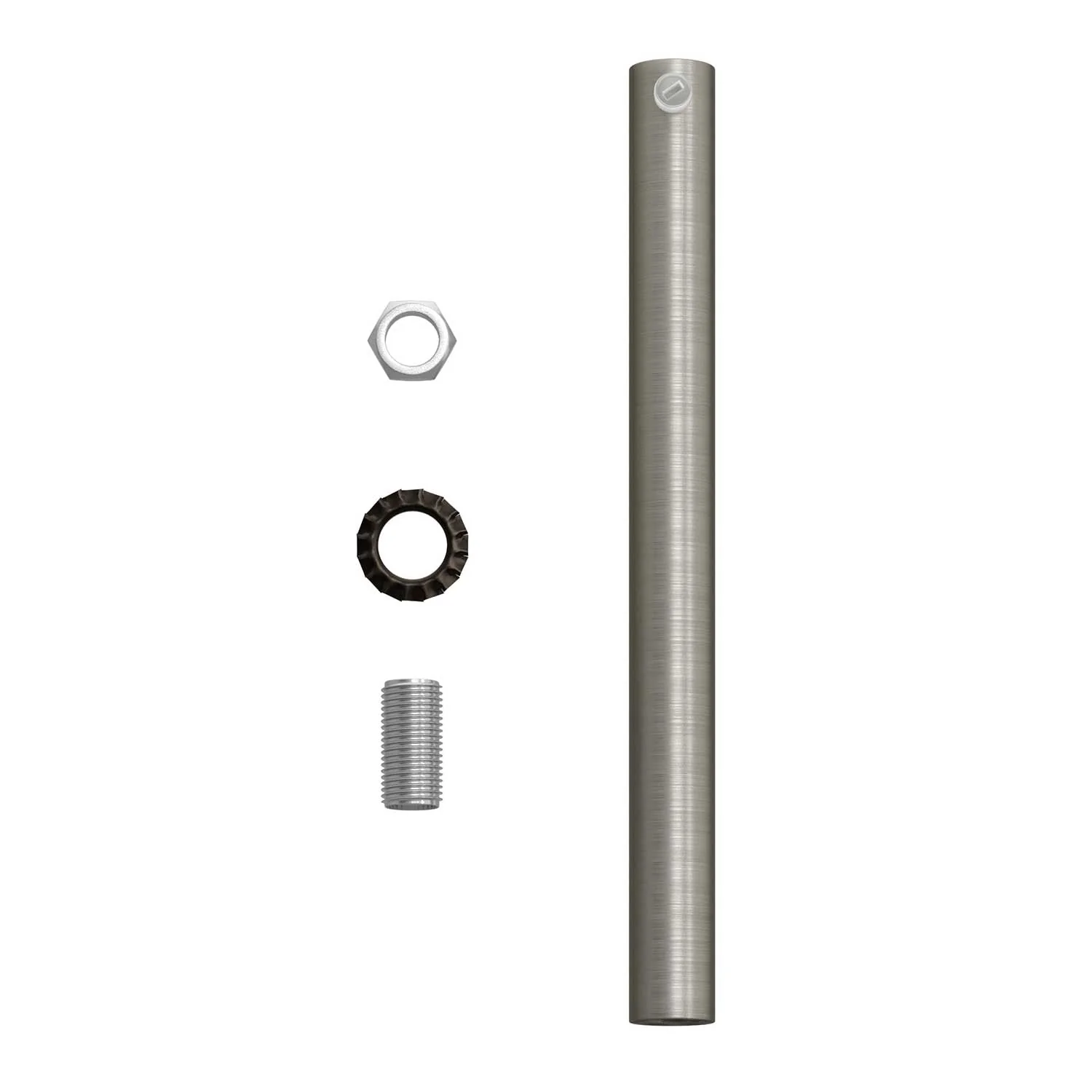 Cylindrical metal cable clamp, 15 cm long, complete with rod, nut and washer - Satin titanium - Image 4