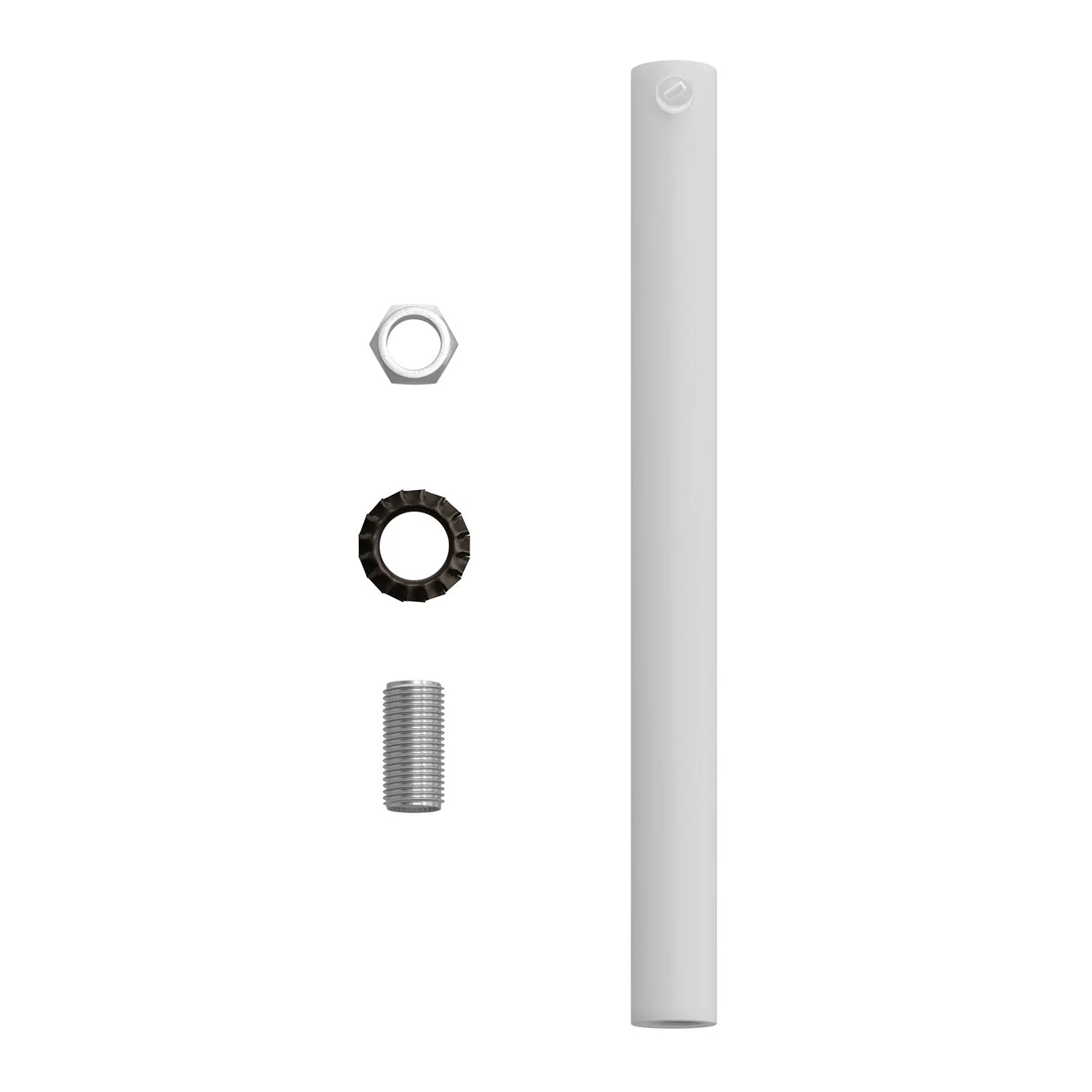 Cylindrical cable clamp in metal, 15 cm length, complete with rod, nut and washer - White - Image 4