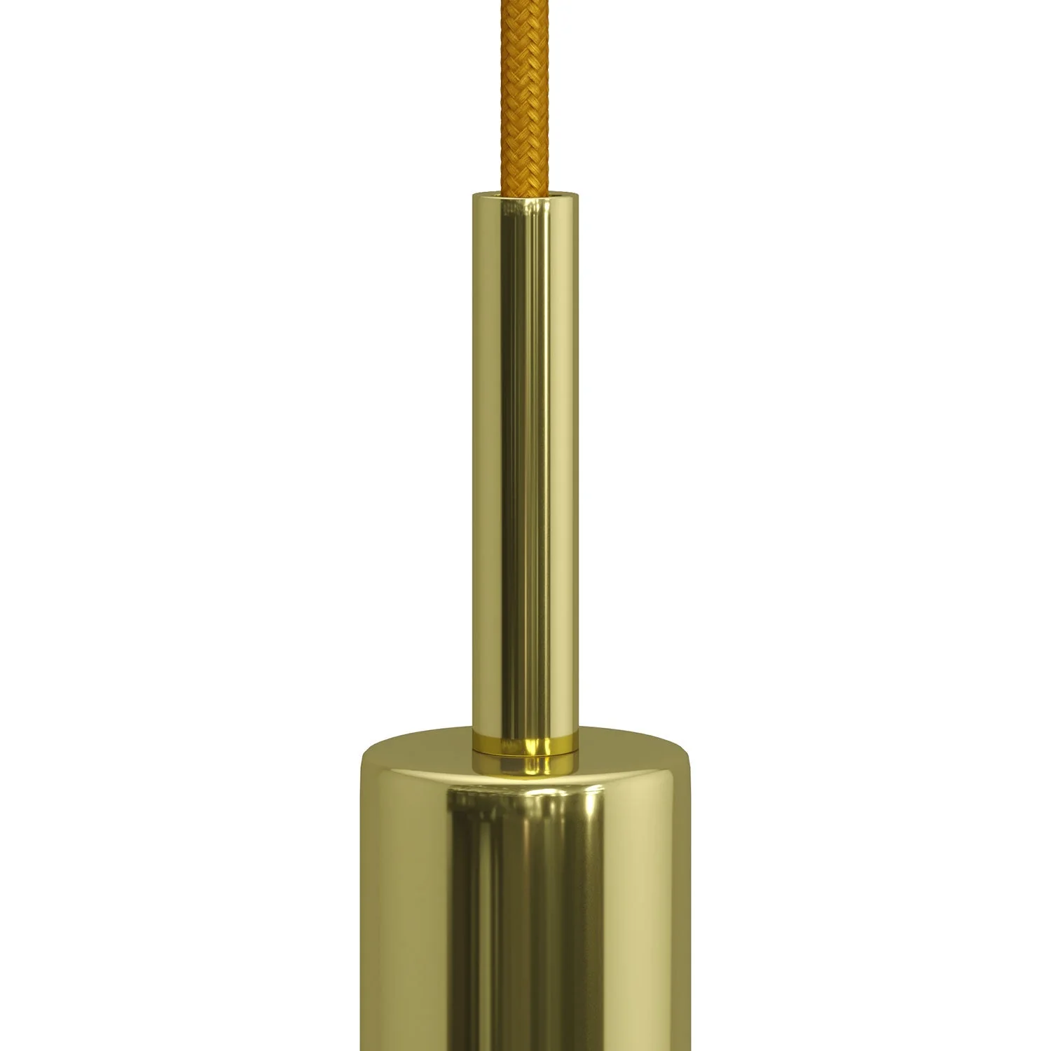 Cylindrical metal cable clamp, 7 cm long, complete with rod, nut and washer - Brass - Image 2