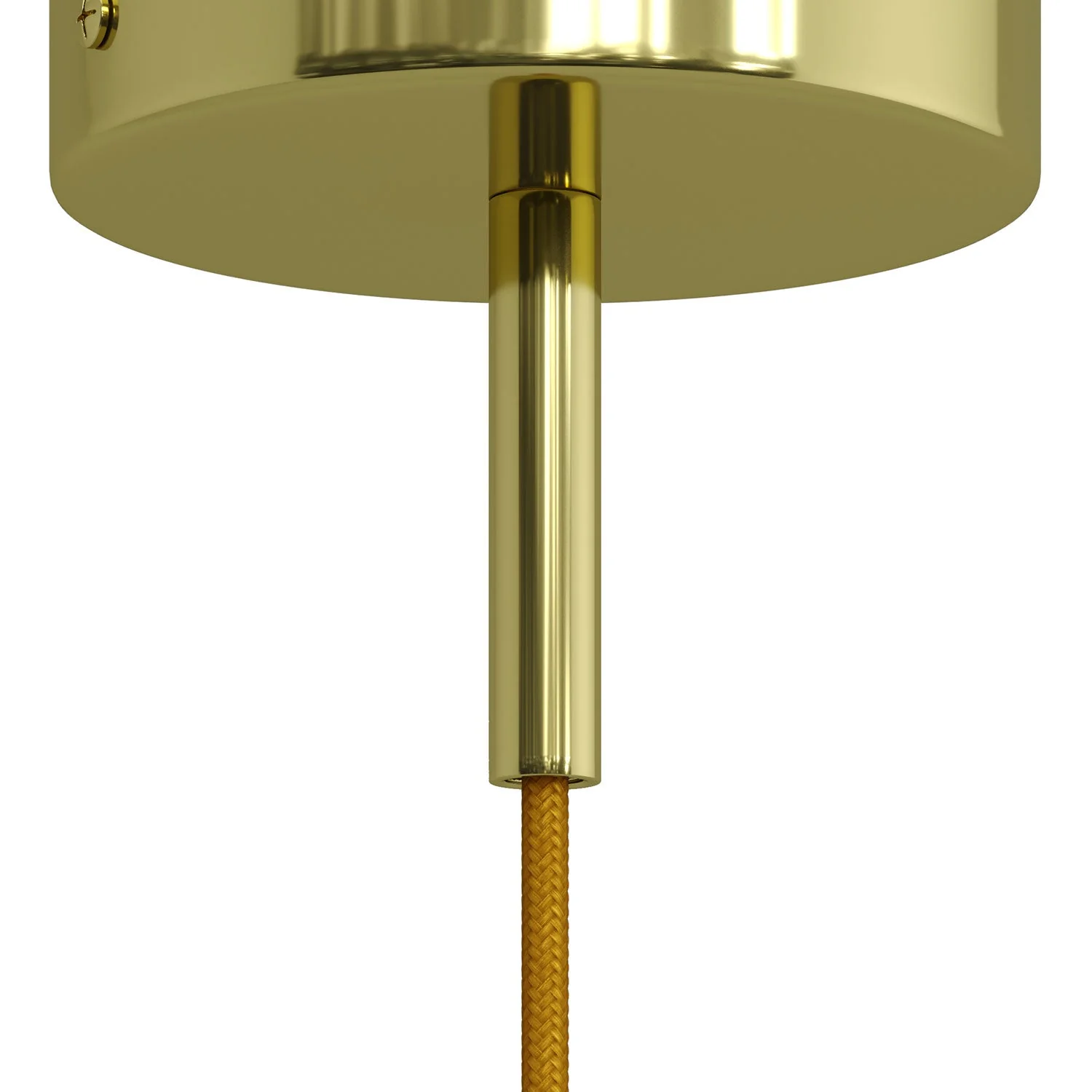 Cylindrical metal cable clamp, 7 cm long, complete with rod, nut and washer - Brass - Image 3