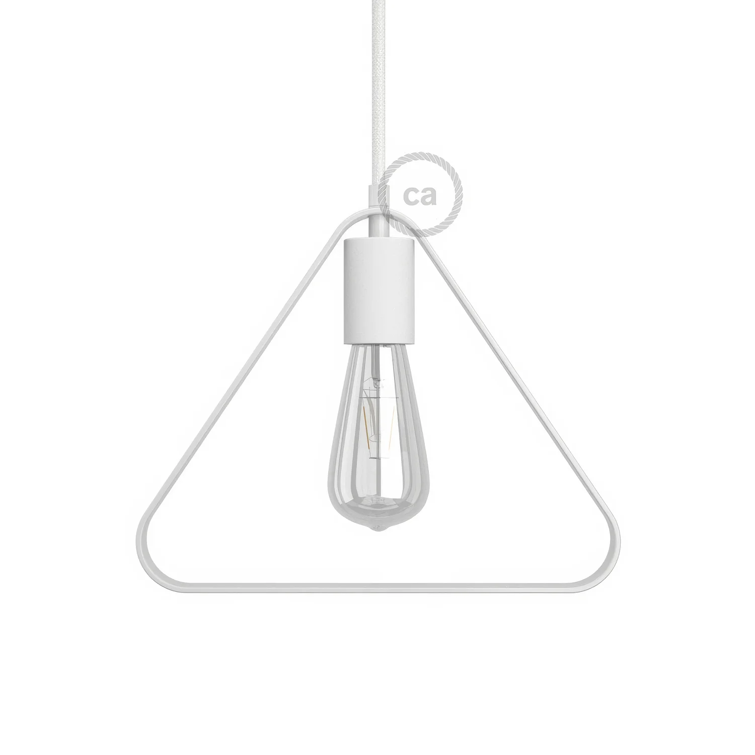 Metal Duedì Apex lampshade with metal socket cover and E26 socket - White