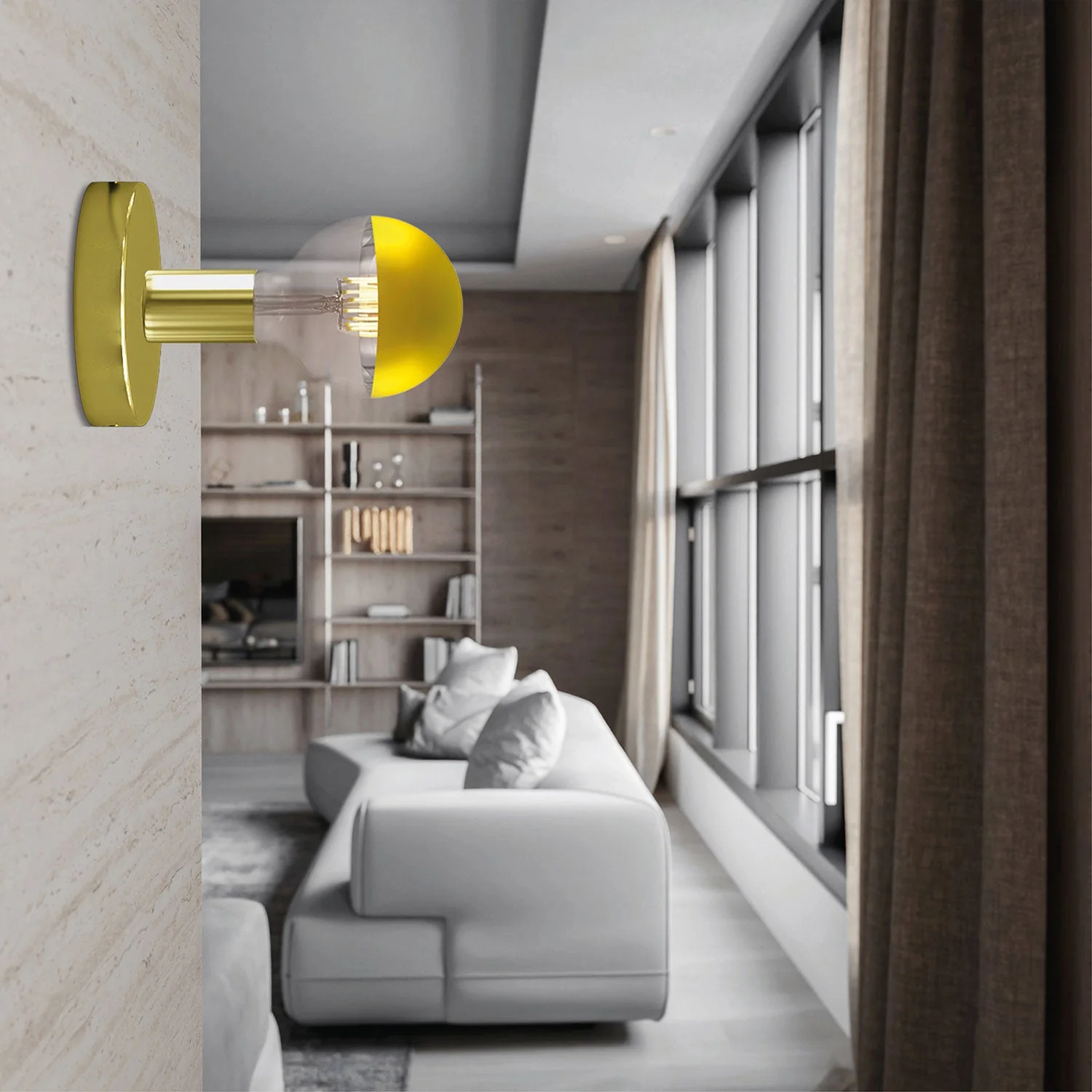 Fermaluce metal lamp with Globo light bulb – Brass - Image 2