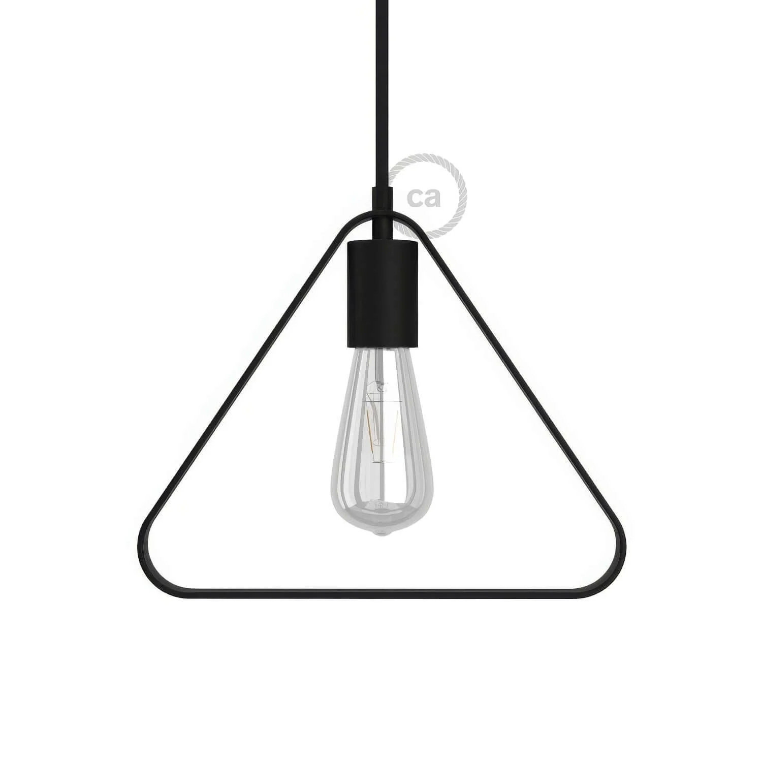 Duedì Apex metal lampshade with metal lamp holder cover and E27 lamp holder - Black