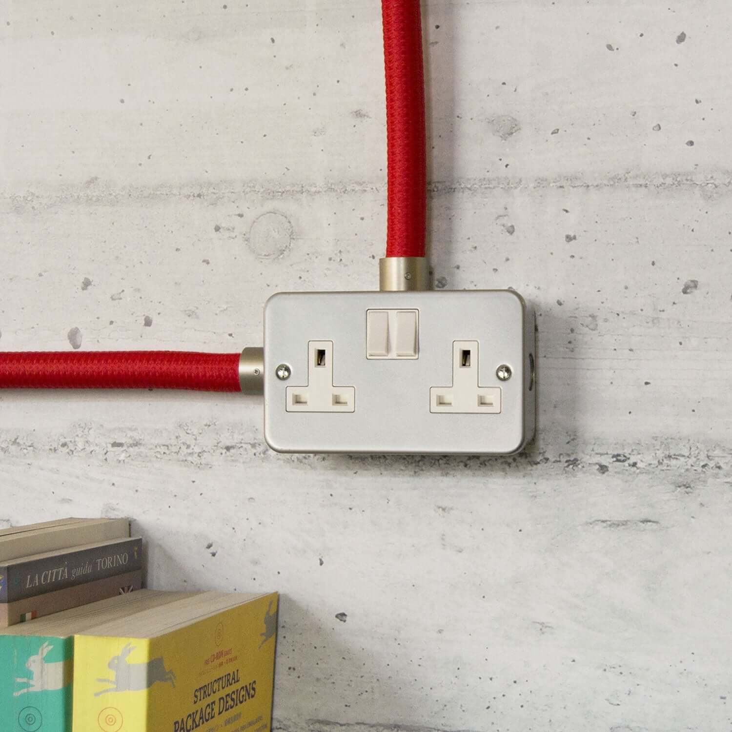 Metal wall box with double UK socket and double switch for Creative-Tube - Image 3