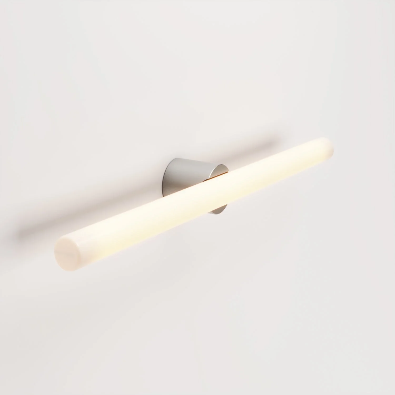 Metal wall or ceiling lamp with S14d linear LED light bulb - Brushed titanium