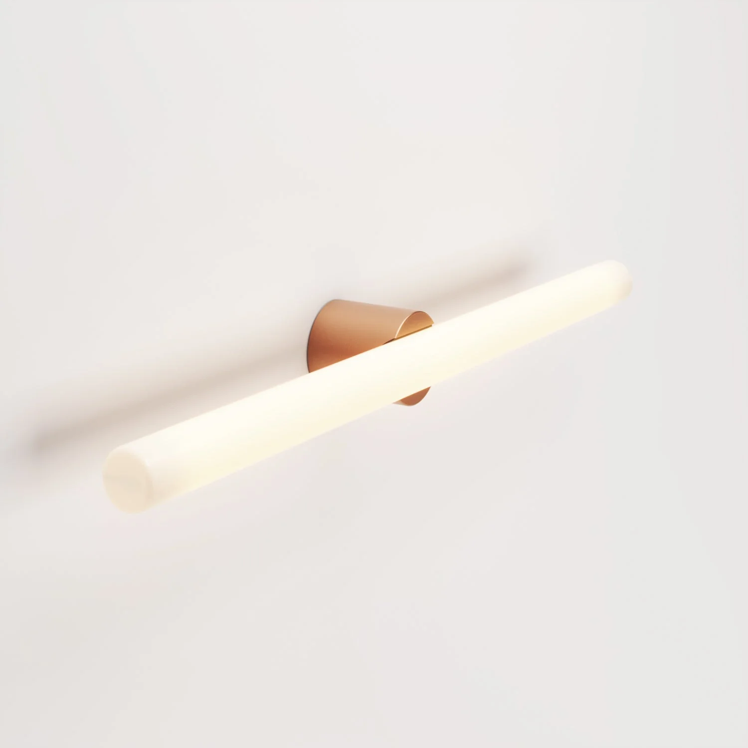 Wall or ceiling metal lamp with S14d linear LED light bulb - Satin copper