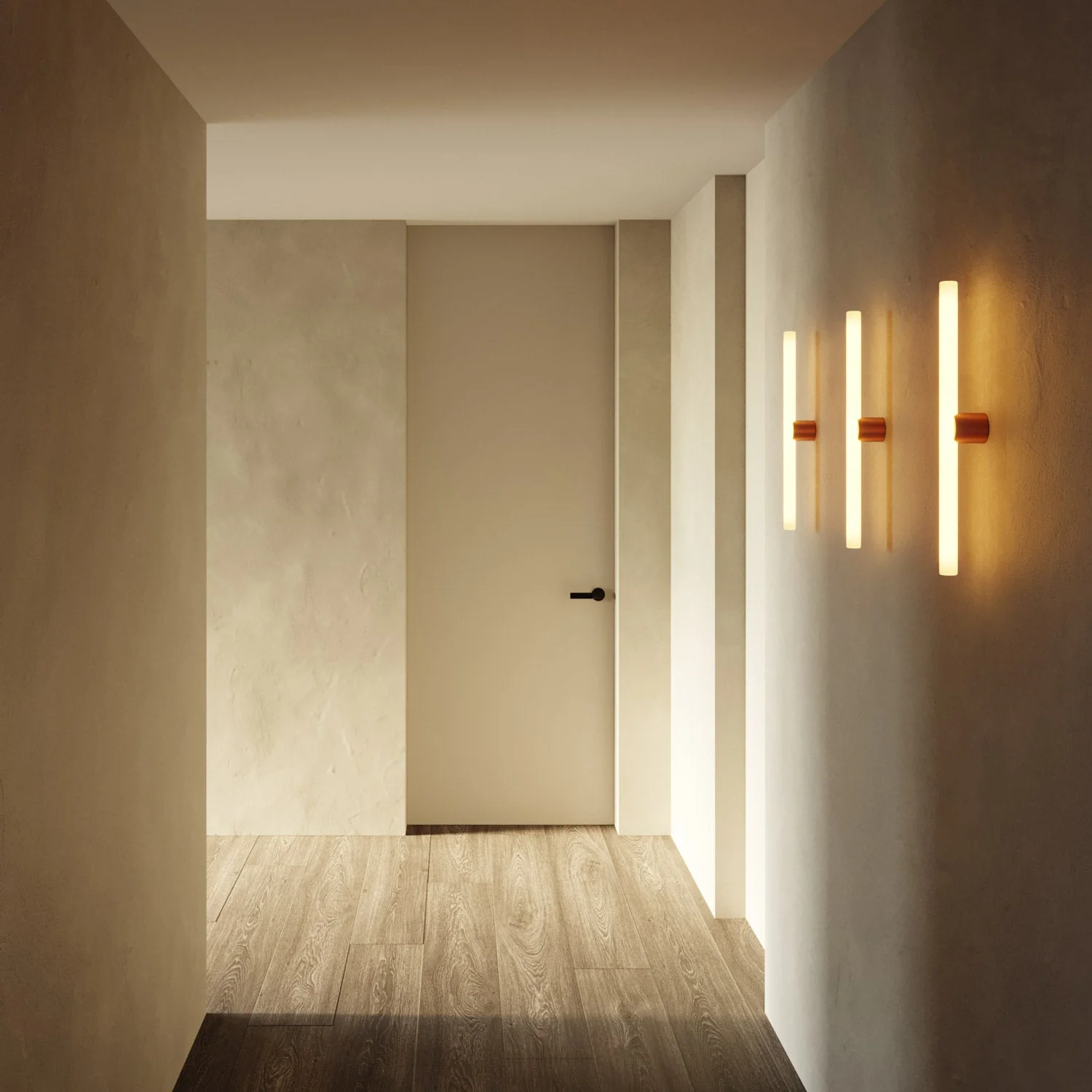 Wall or ceiling metal lamp with S14d linear LED light bulb - Satin copper - Image 2