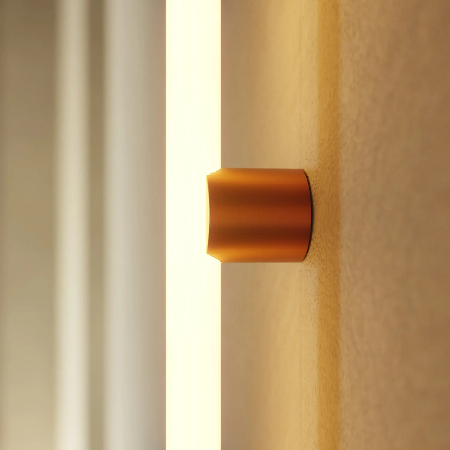 Wall or ceiling metal lamp with S14d linear LED light bulb - Satin copper - Image 3