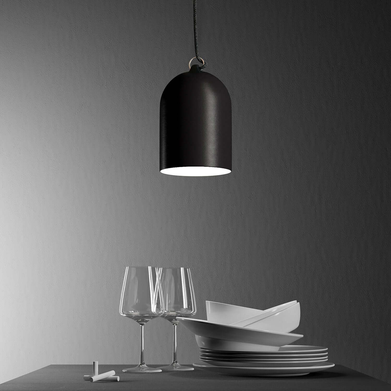 Campana Mini, XS ceramic lampshade for pendant light - Made in Italy - Lavagna - Image 3