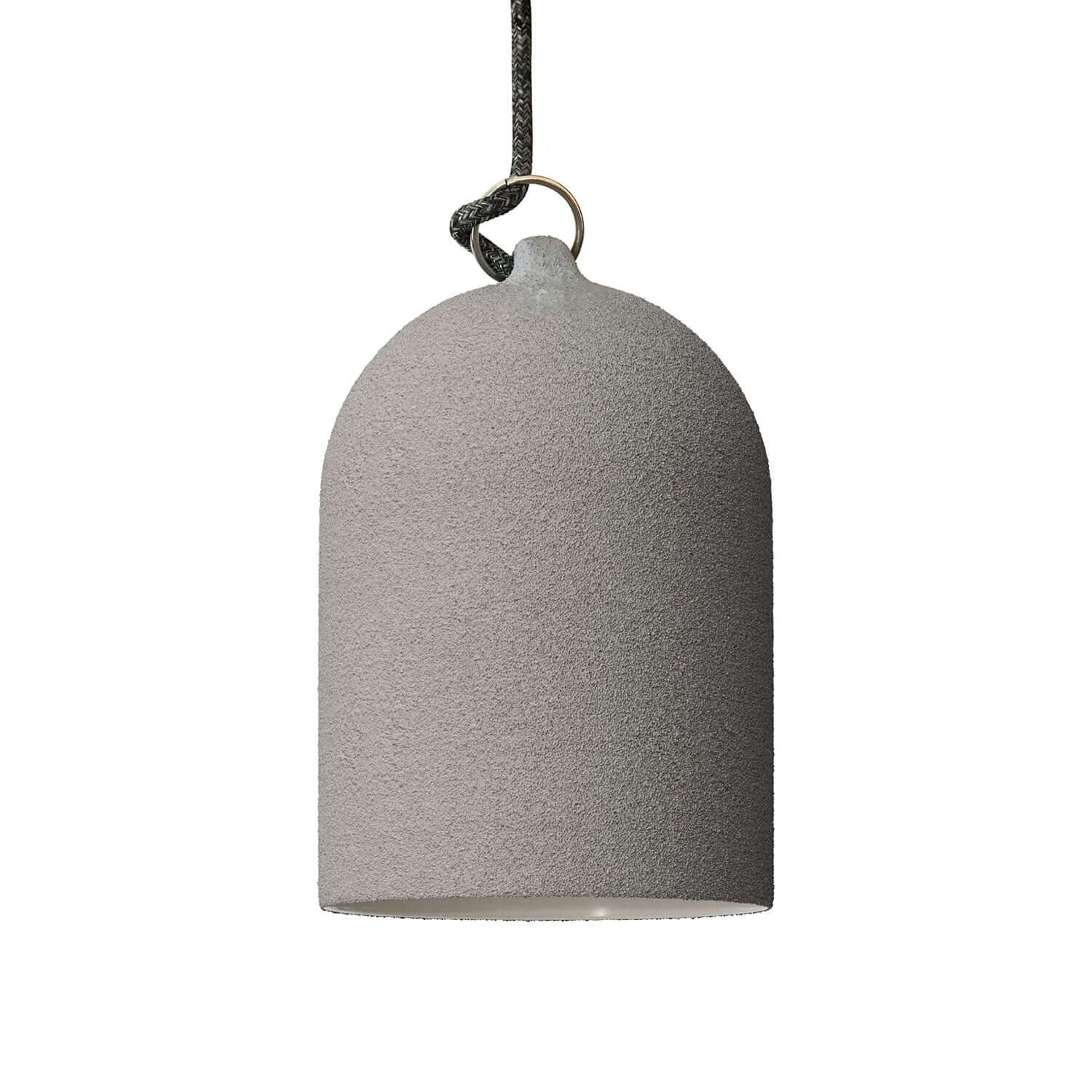 Campana Mini, XS ceramic lampshade for pendant light - Made in Italy - Concrete effect
