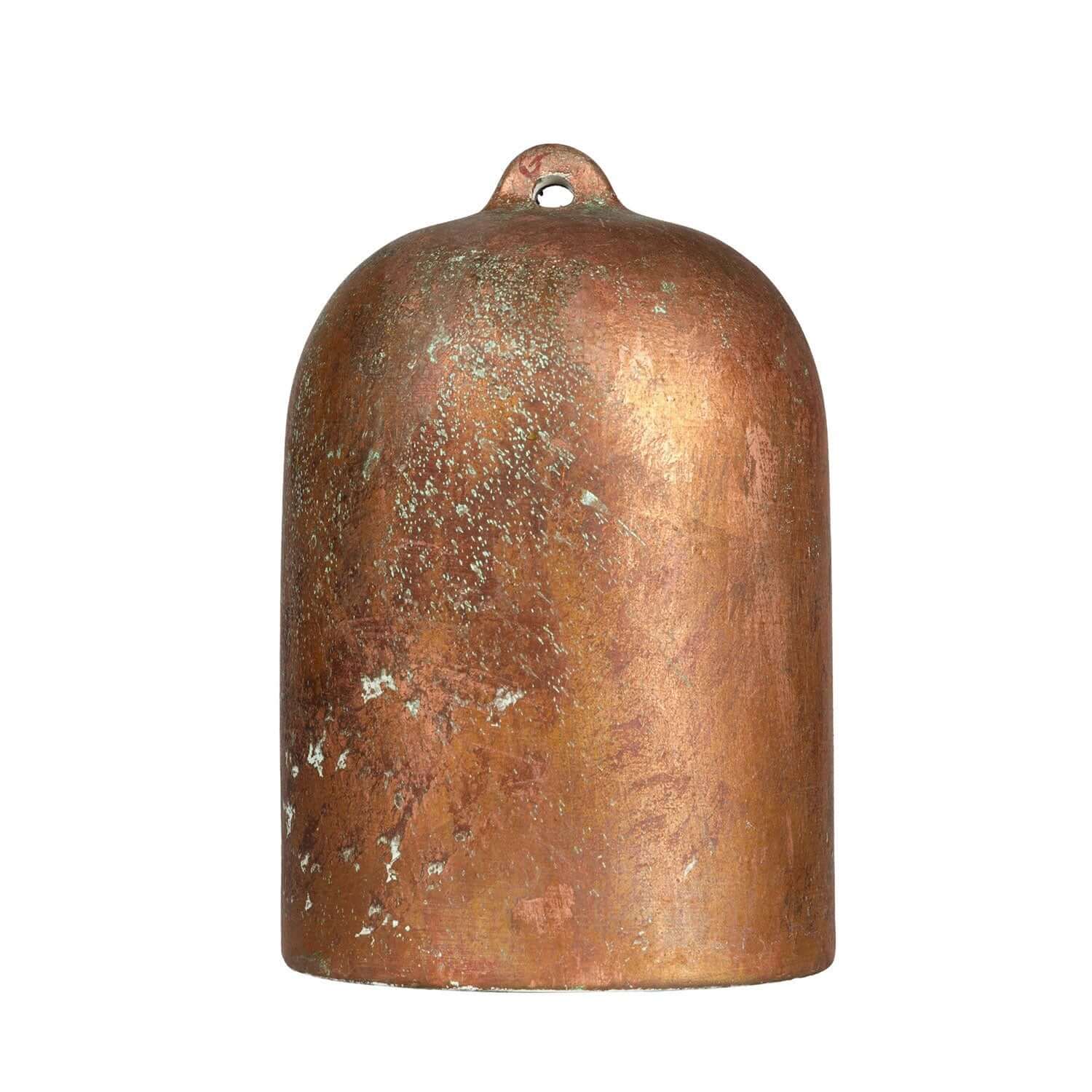 Campana Mini, XS ceramic lampshade for pendant light - Made in Italy - Green copper effect - Image 4