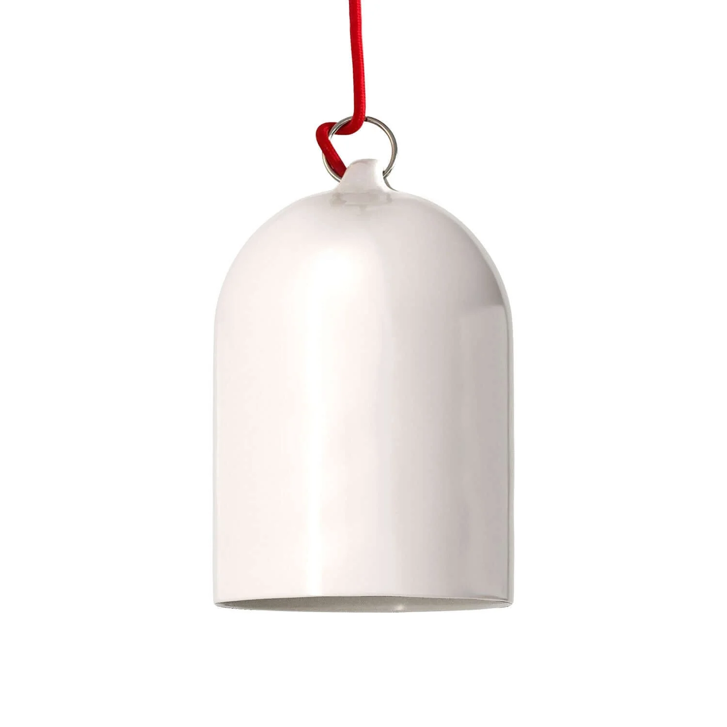 Campana Mini, XS ceramic lampshade for suspension - Made in Italy - Glossy white