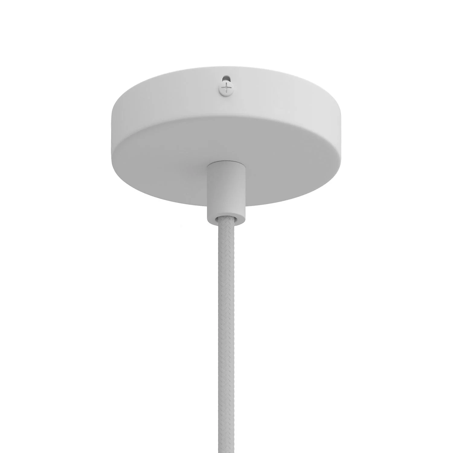Mini cylindrical metal ceiling rose kit with 1 central hole - Matt white - Image 5