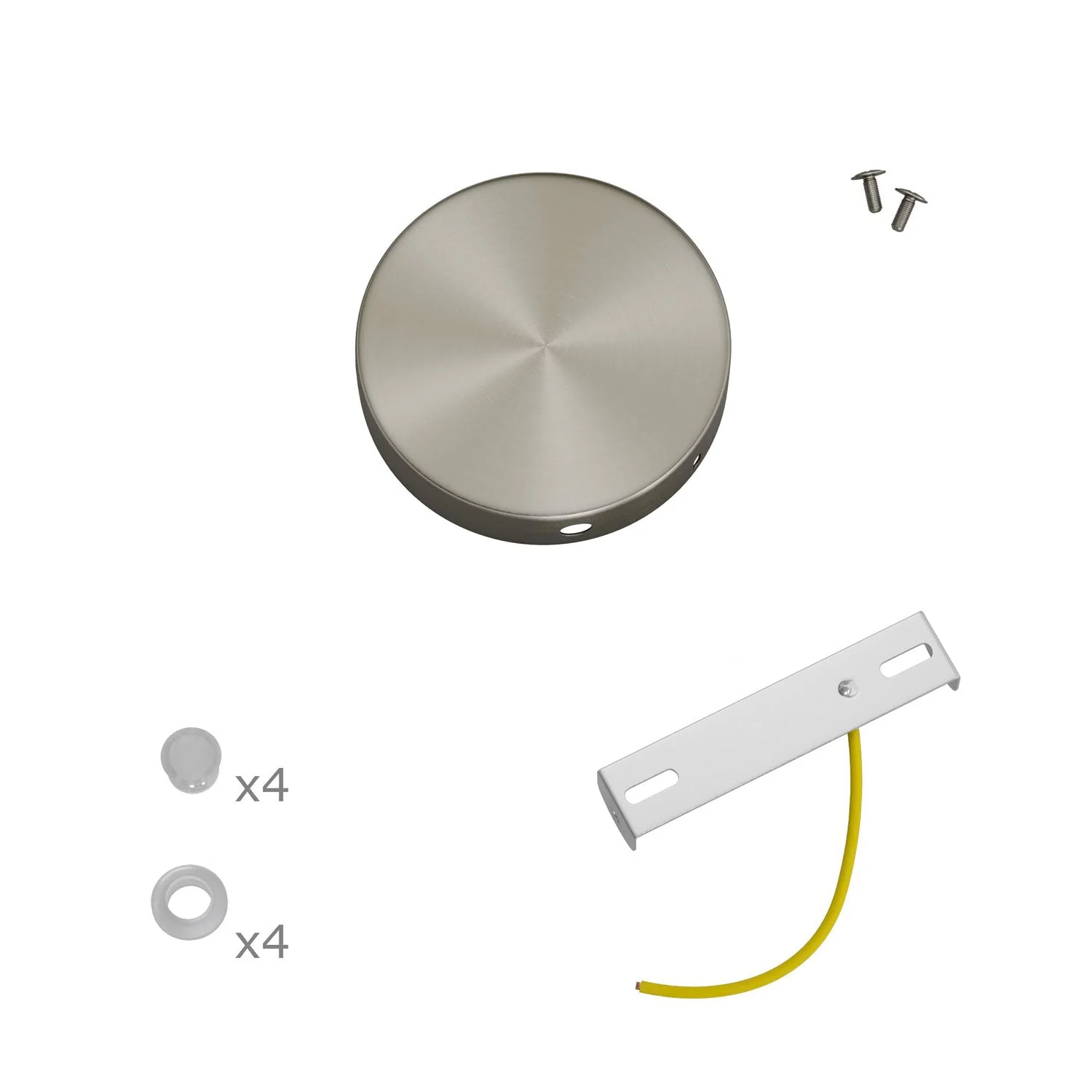 Mini cylindrical ceiling rose kit in metal with 4 side holes (junction box) - Satin titanium - Image 3