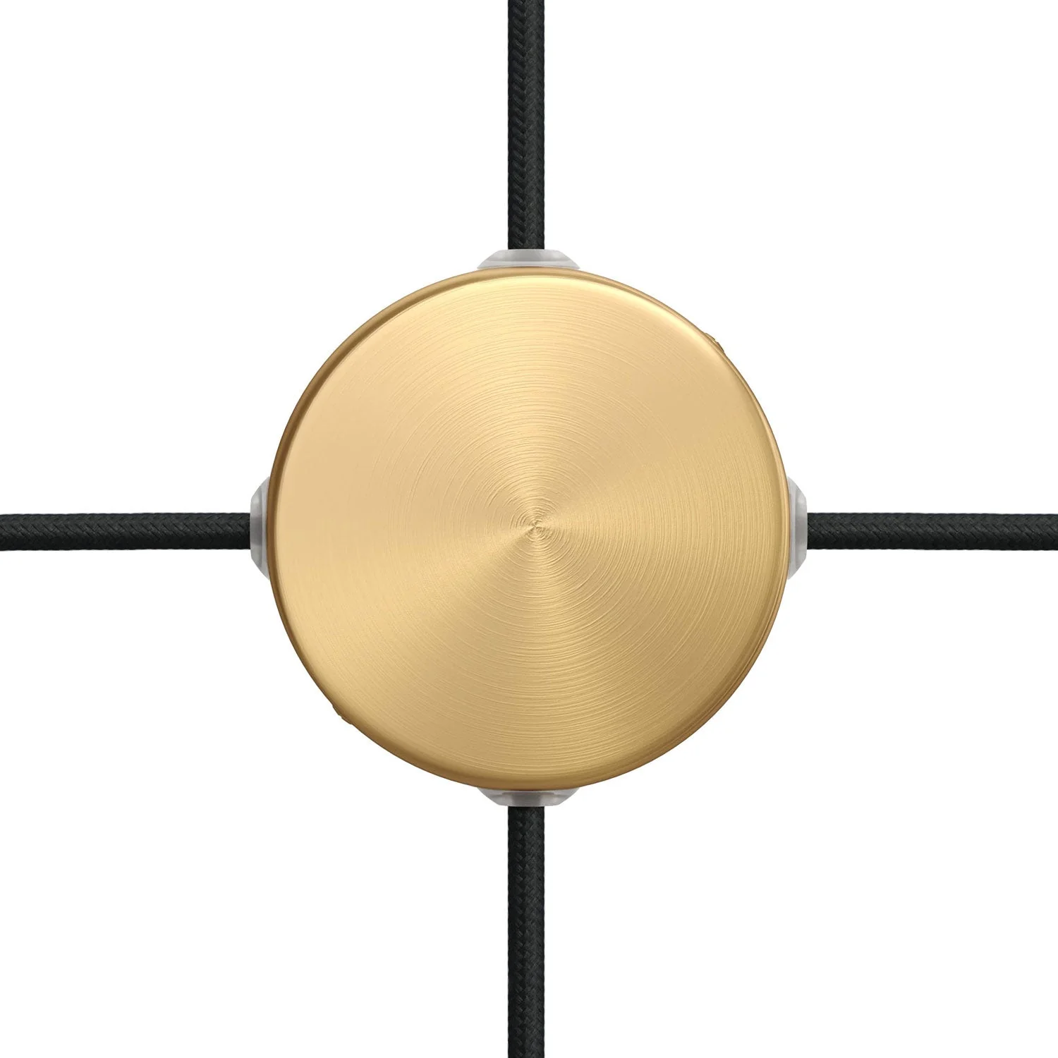 Mini cylindrical ceiling rose kit in metal with 4 side holes (junction box) - Satin bronze