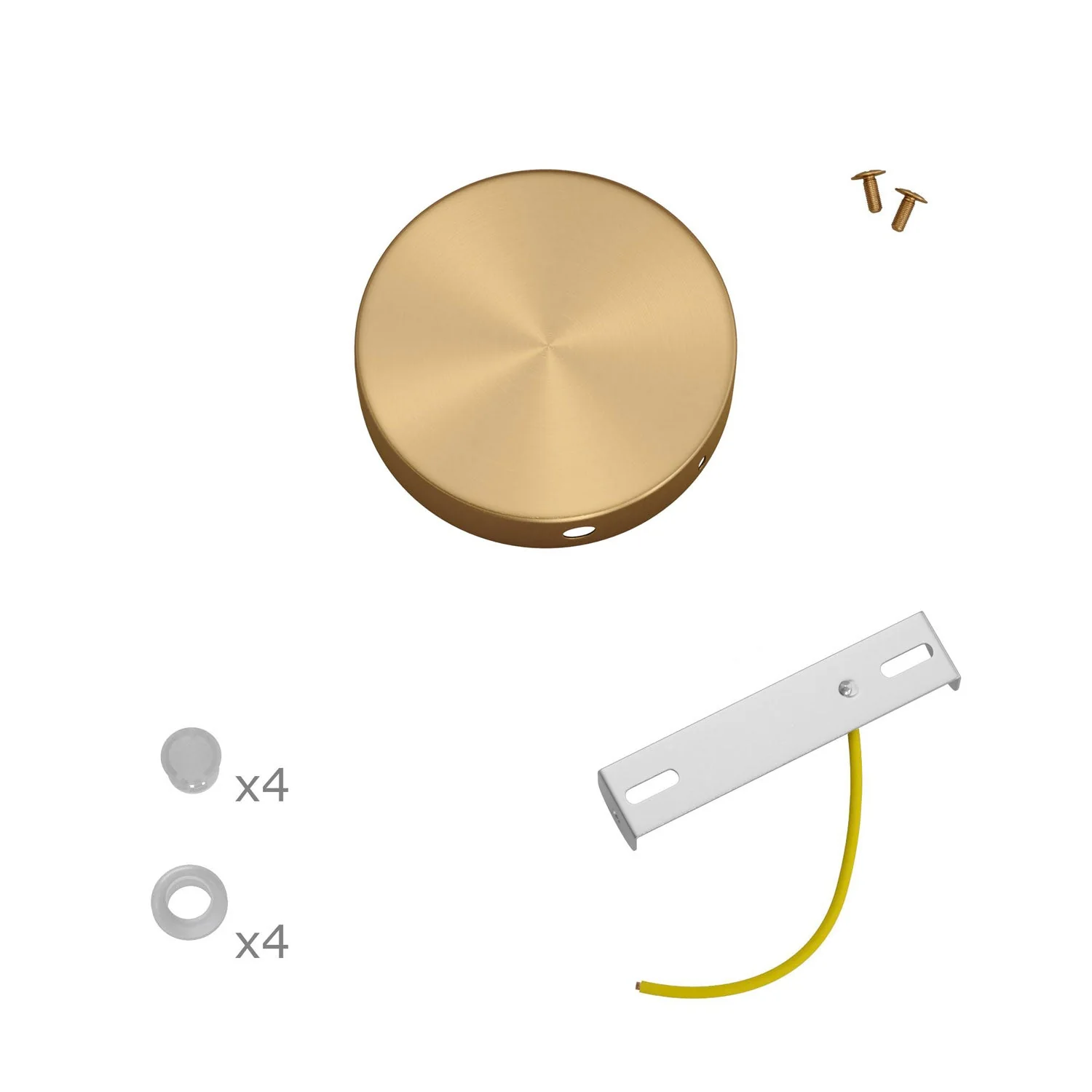 Mini cylindrical ceiling rose kit in metal with 4 side holes (junction box) - Satin bronze - Image 3
