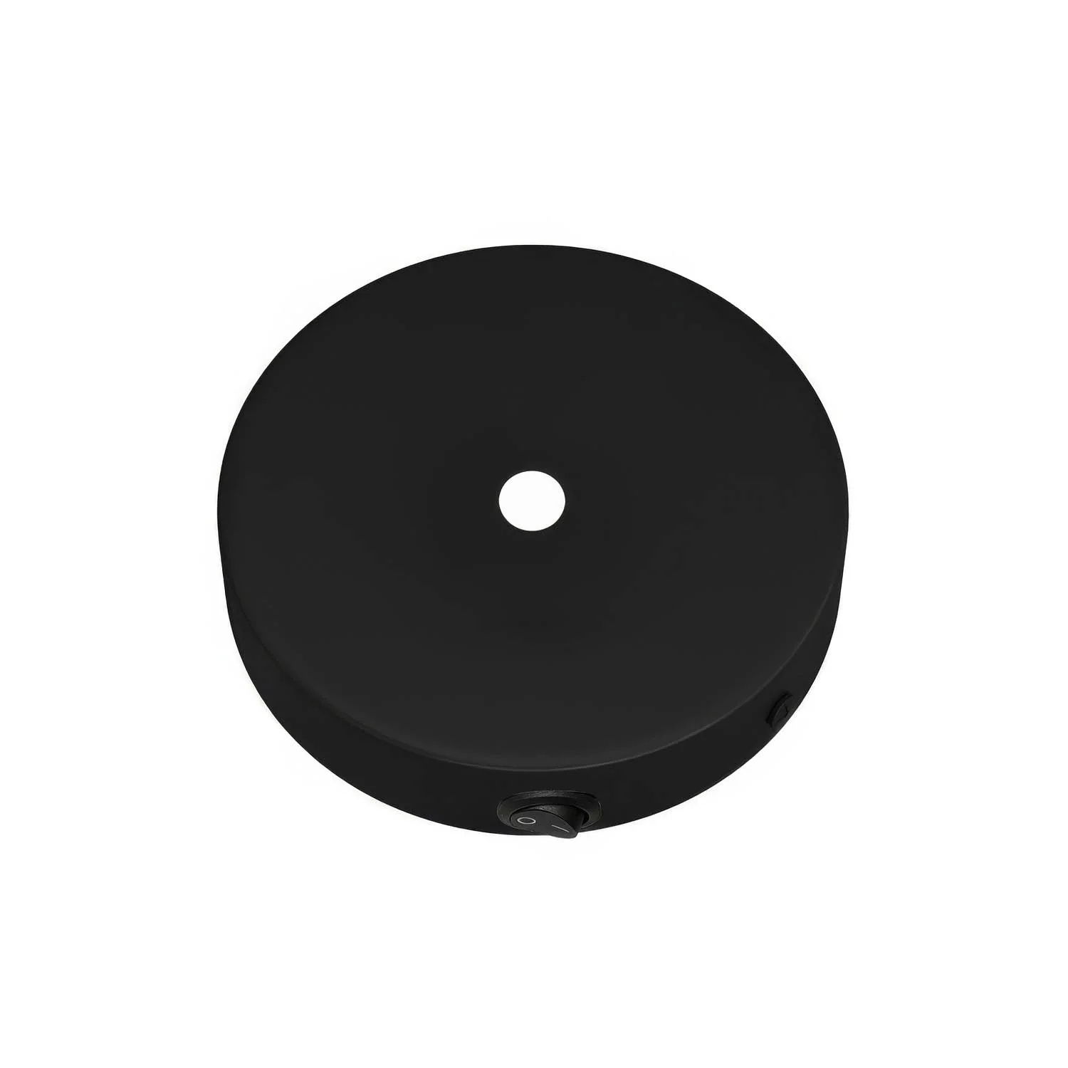 Mini cylindrical ceiling rose kit in metal with switch – Black - Image 2
