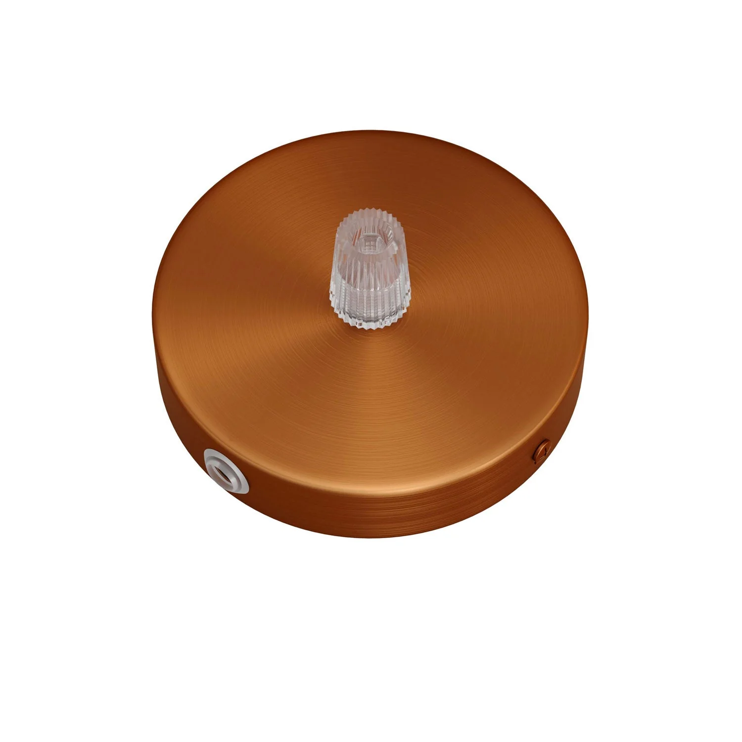 Mini cylindrical ceiling rose kit in metal with 1 central hole and 4 side holes - Satin copper - Image 2