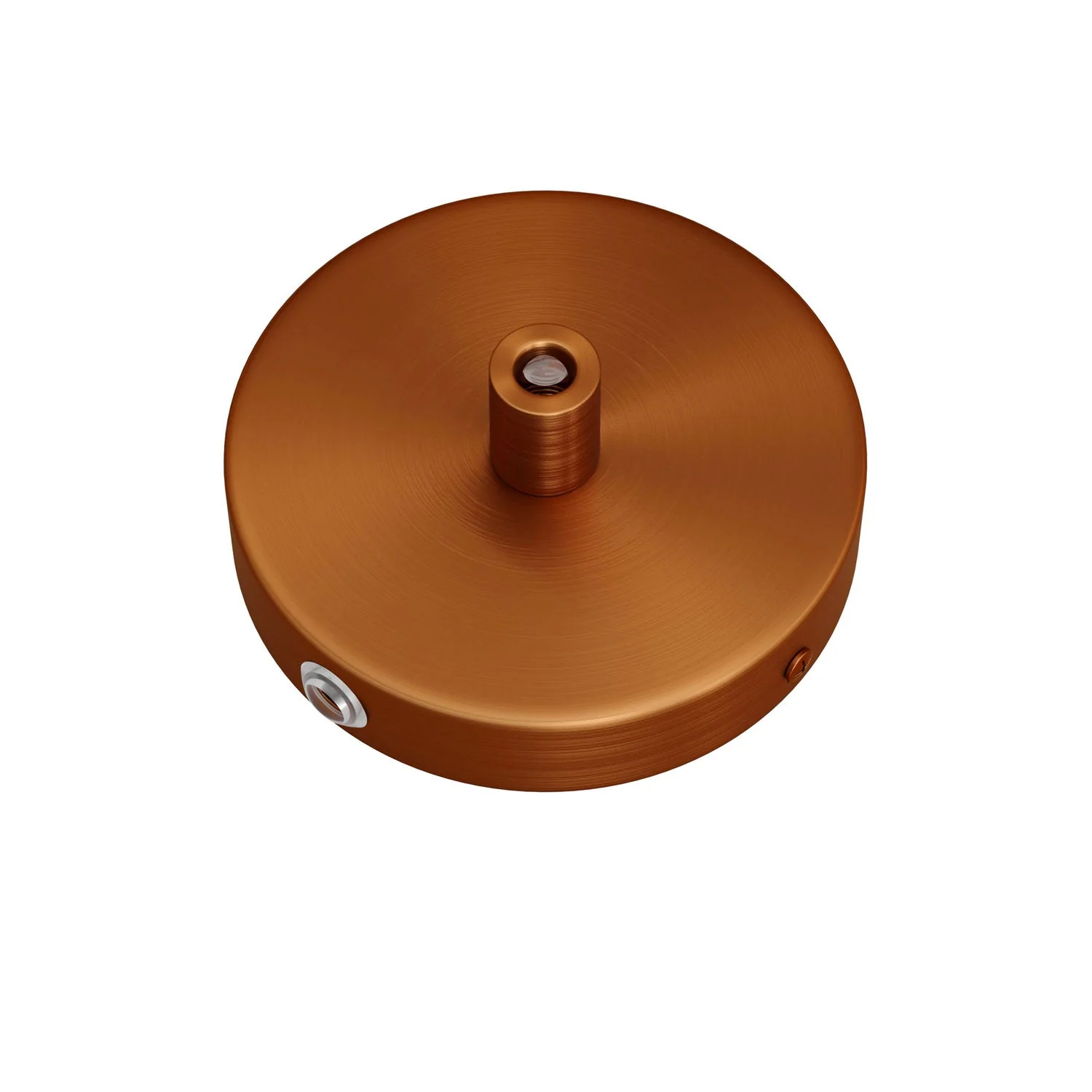 Mini cylindrical ceiling rose kit in metal with 1 central hole and 4 side holes - Satin copper - Image 5