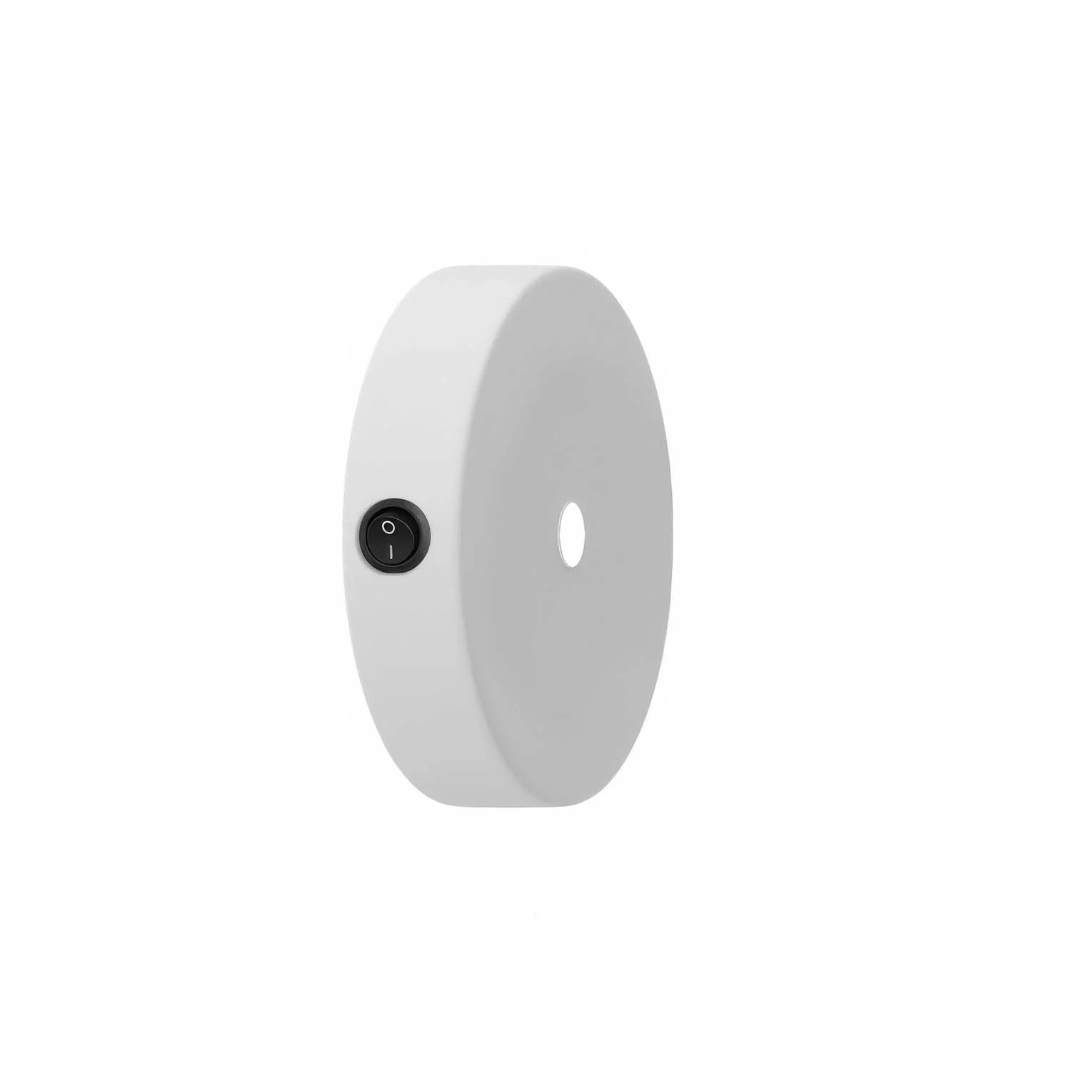 Mini cylindrical metal ceiling rose kit with switch - Matt white
