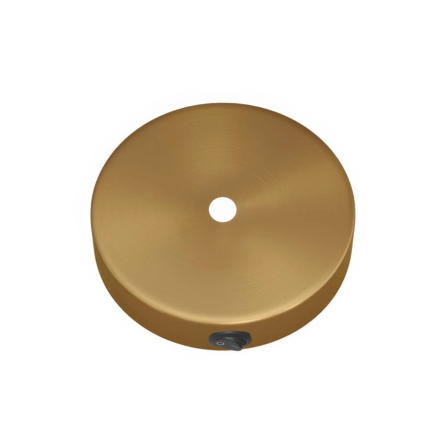 Mini cylindrical ceiling rose kit in metal with switch - Satin bronze - Image 2