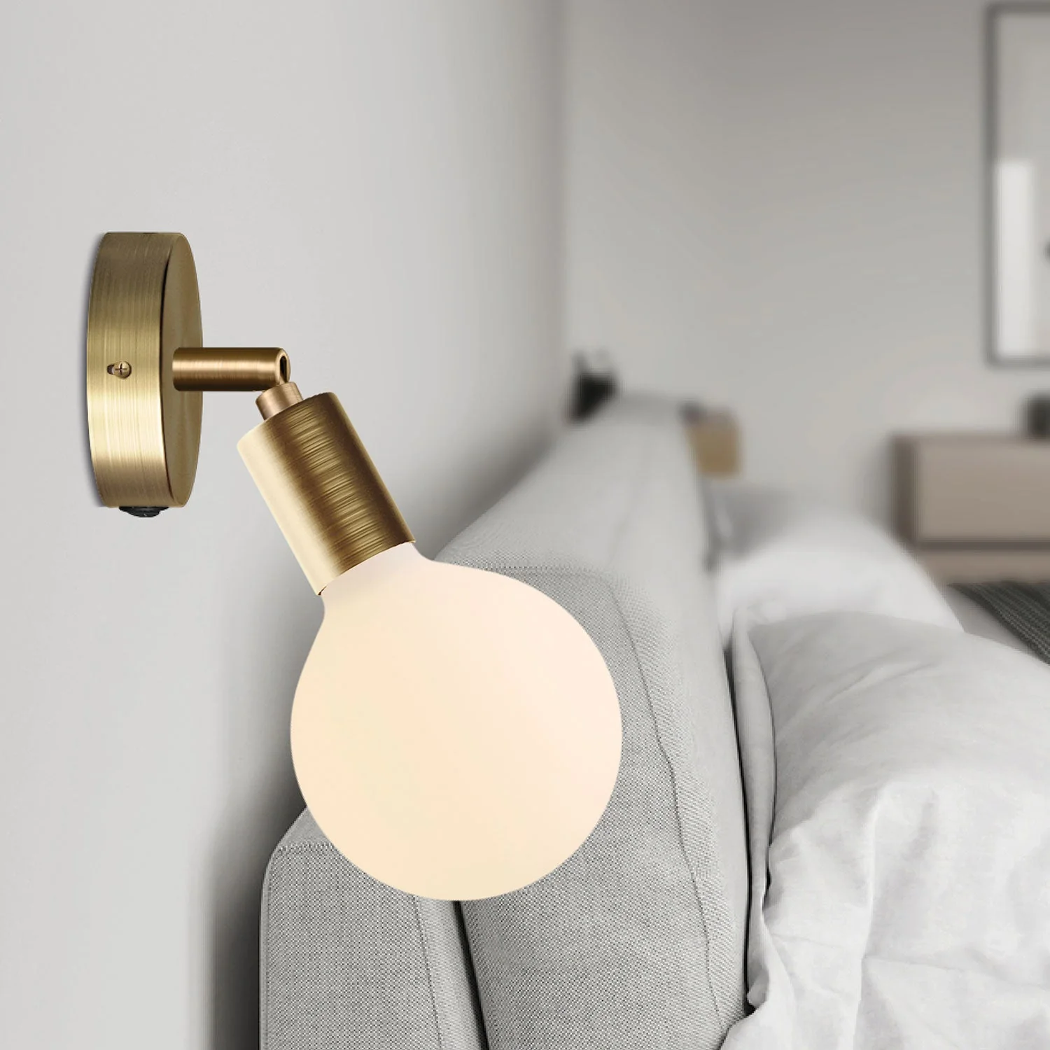 Mini cylindrical ceiling rose kit in metal with switch - Satin bronze - Image 4