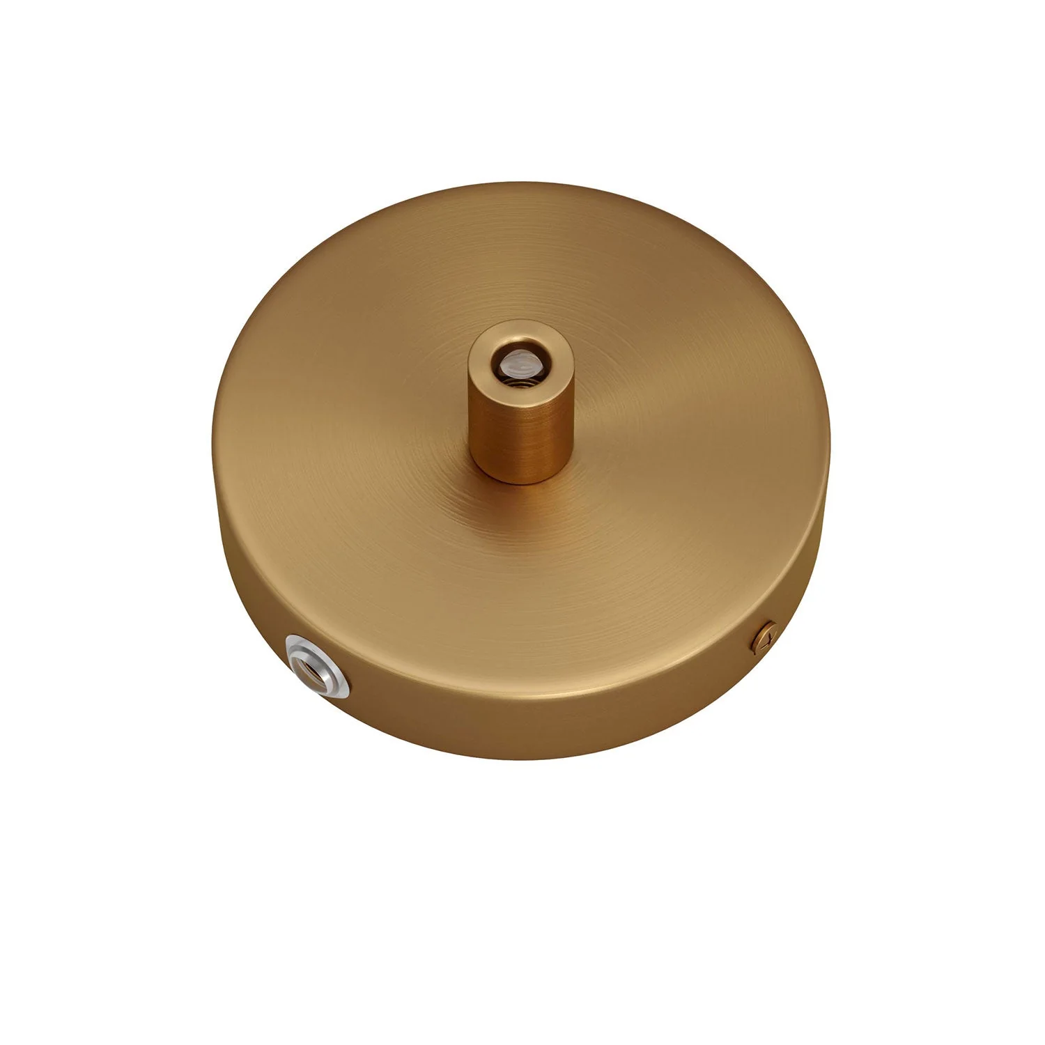 Mini cylindrical ceiling rose kit in metal with 1 central hole and 2 lateral holes - Satin bronze - Image 6