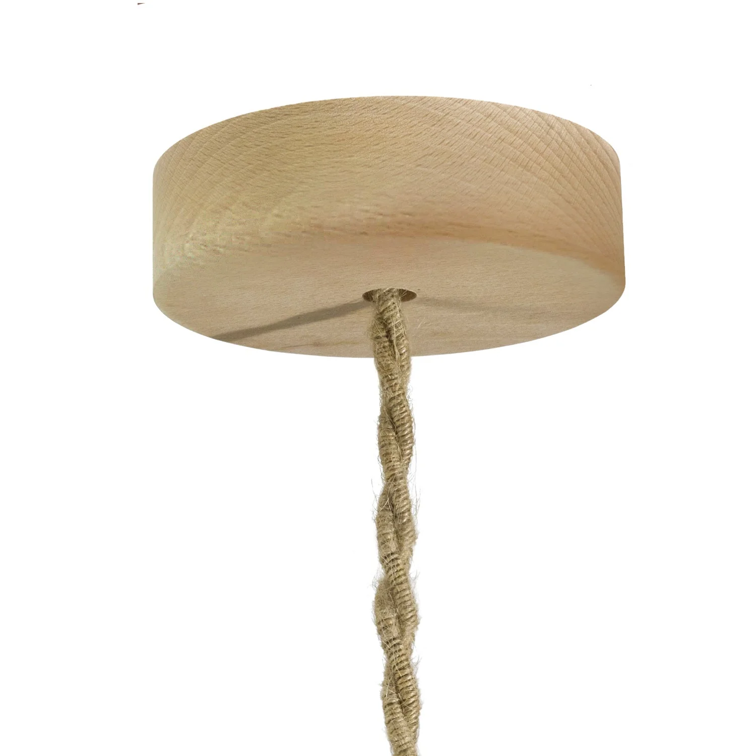 Mini cylindrical wooden ceiling rose kit with 1 central hole - Neutral