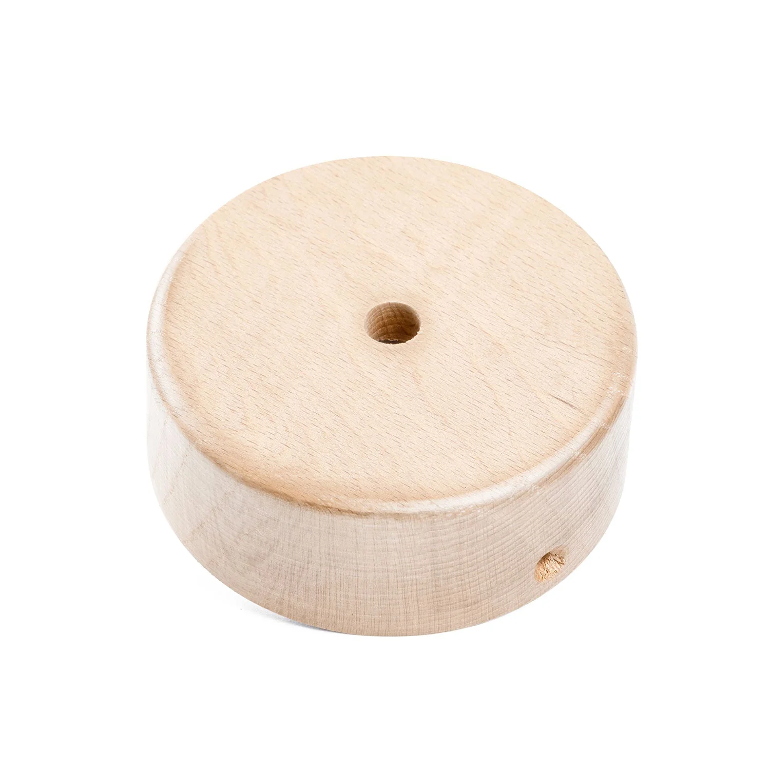 Mini cylindrical wooden ceiling rose kit with 1 central hole - Neutral - Image 2