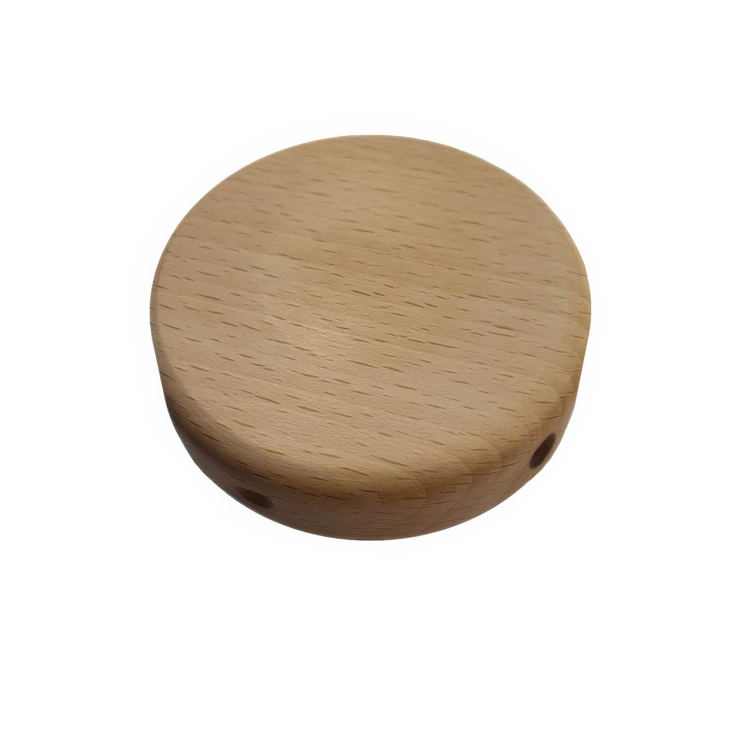 Mini cylindrical wooden ceiling rose kit with 4 side holes (junction box) - Neutral - Image 2