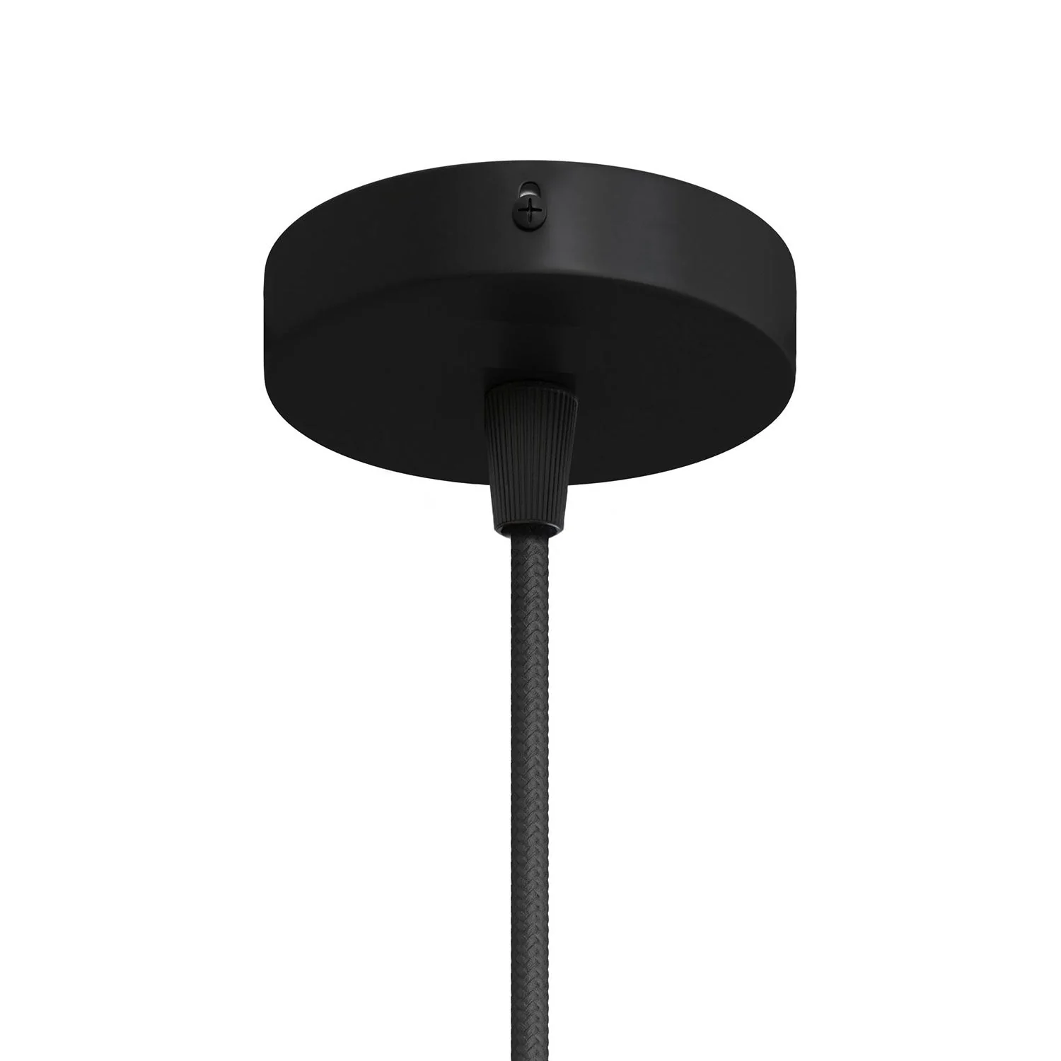 Mini cylindrical metal ceiling rose kit with 1 central hole - Black
