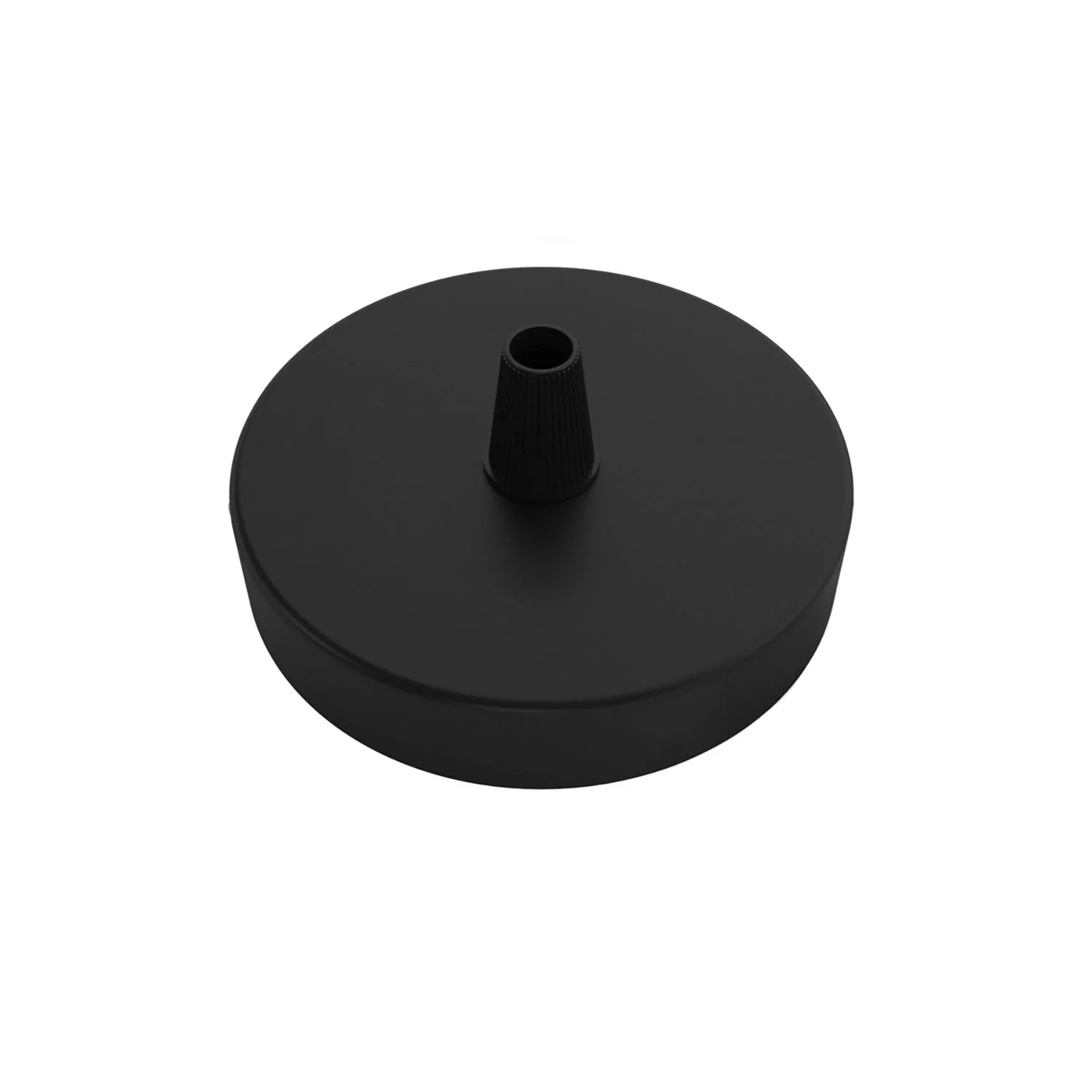 Mini cylindrical metal ceiling rose kit with 1 central hole - Black - Image 2