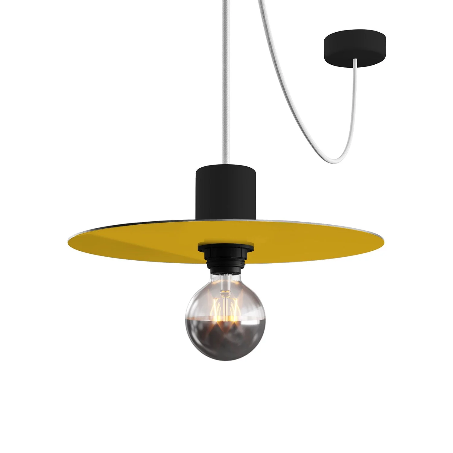 Mini Ellepì 'Solid Color' plate Light Green and Lemon Yellow for lamps, diameter 24 cm - Made in Italy - Image 4
