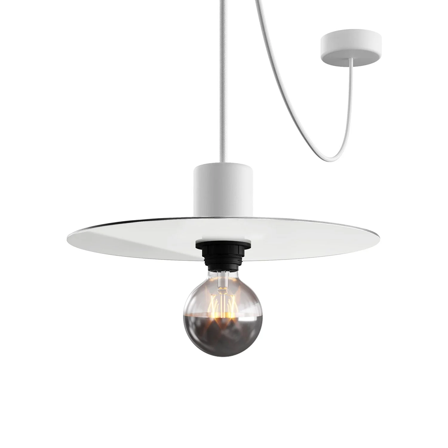 Mini Ellepì 'Solid Color' matte white plate for lamps, 24 cm diameter - Made in Italy - Image 4