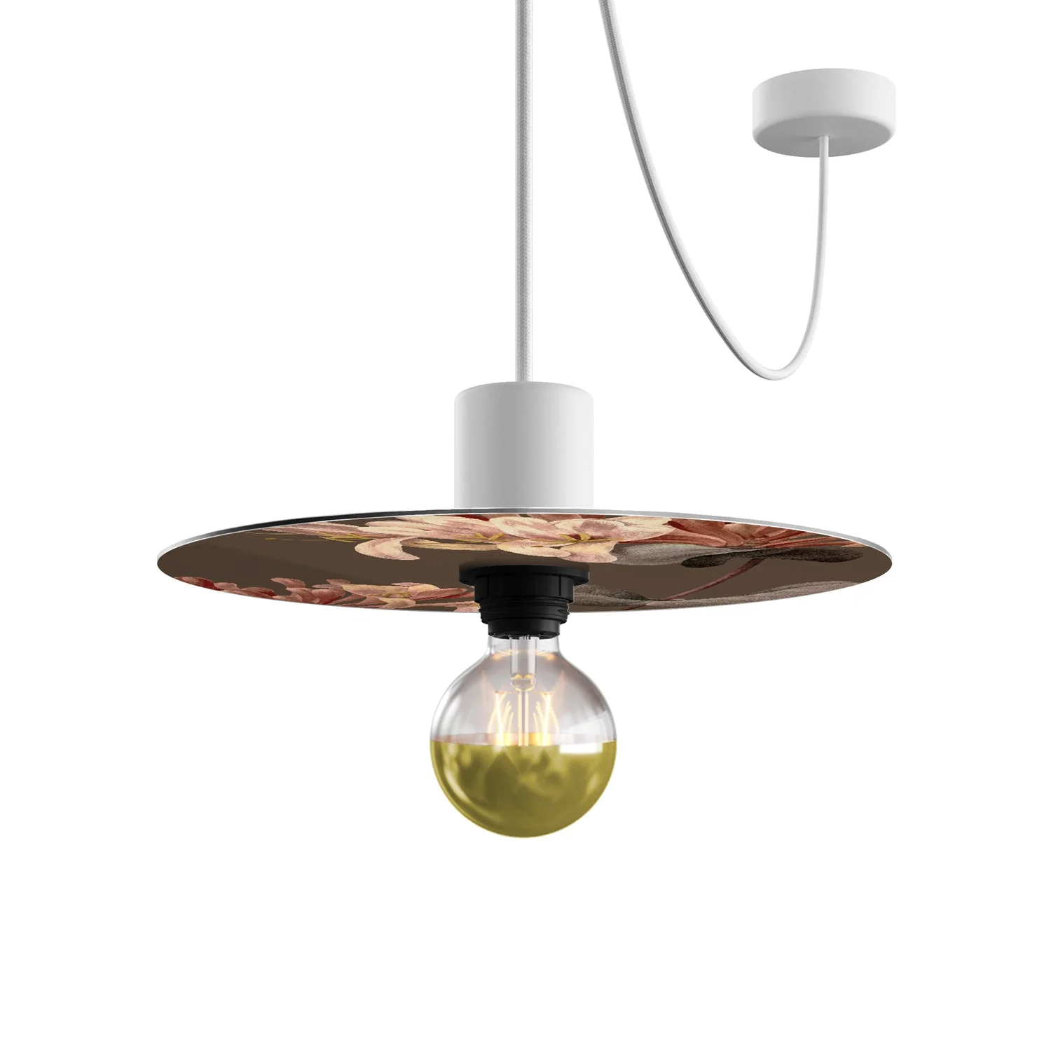 Ellepì mini flat lampshade with floral 'Blossom Haven' Botanic Lonicera design, diameter 24 cm - Made in Italy - Image 4
