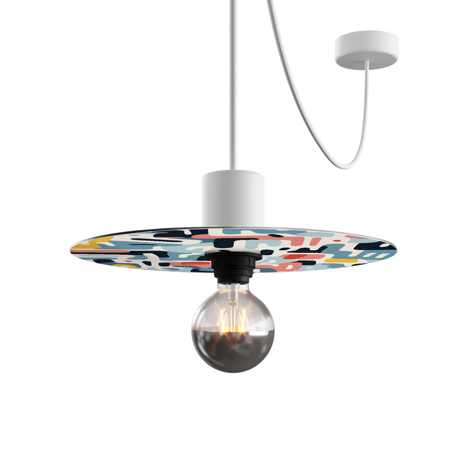 Ellepì mini flat lampshade with 'Kaleidoscope' geometric designs Geometry 1, diameter 24 cm - Made in Italy - Image 4