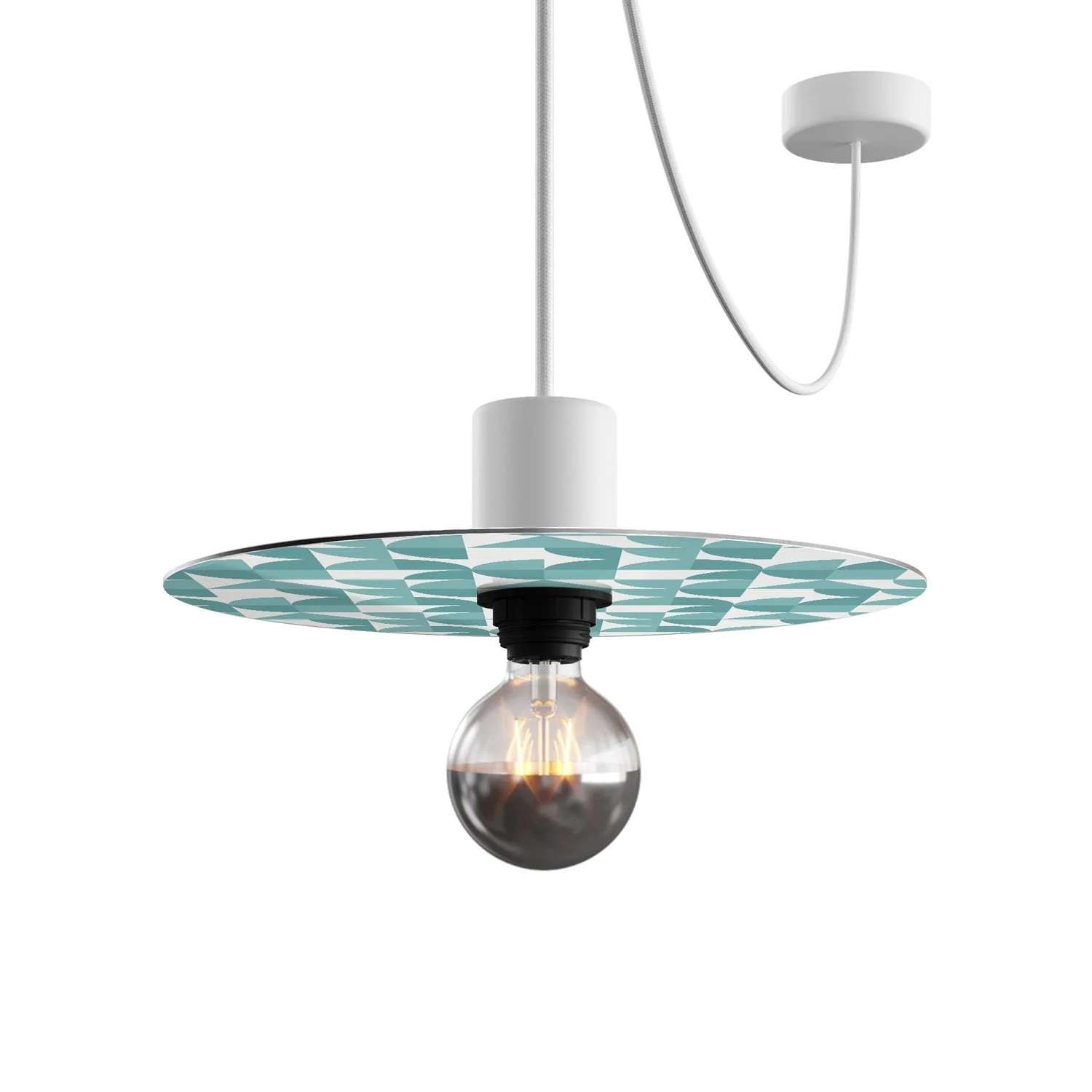 Mini flat Ellepì lampshade with 'Kaleidoscope' geometric patterns Geometry 3, diameter 24 cm - Made in Italy - Image 4