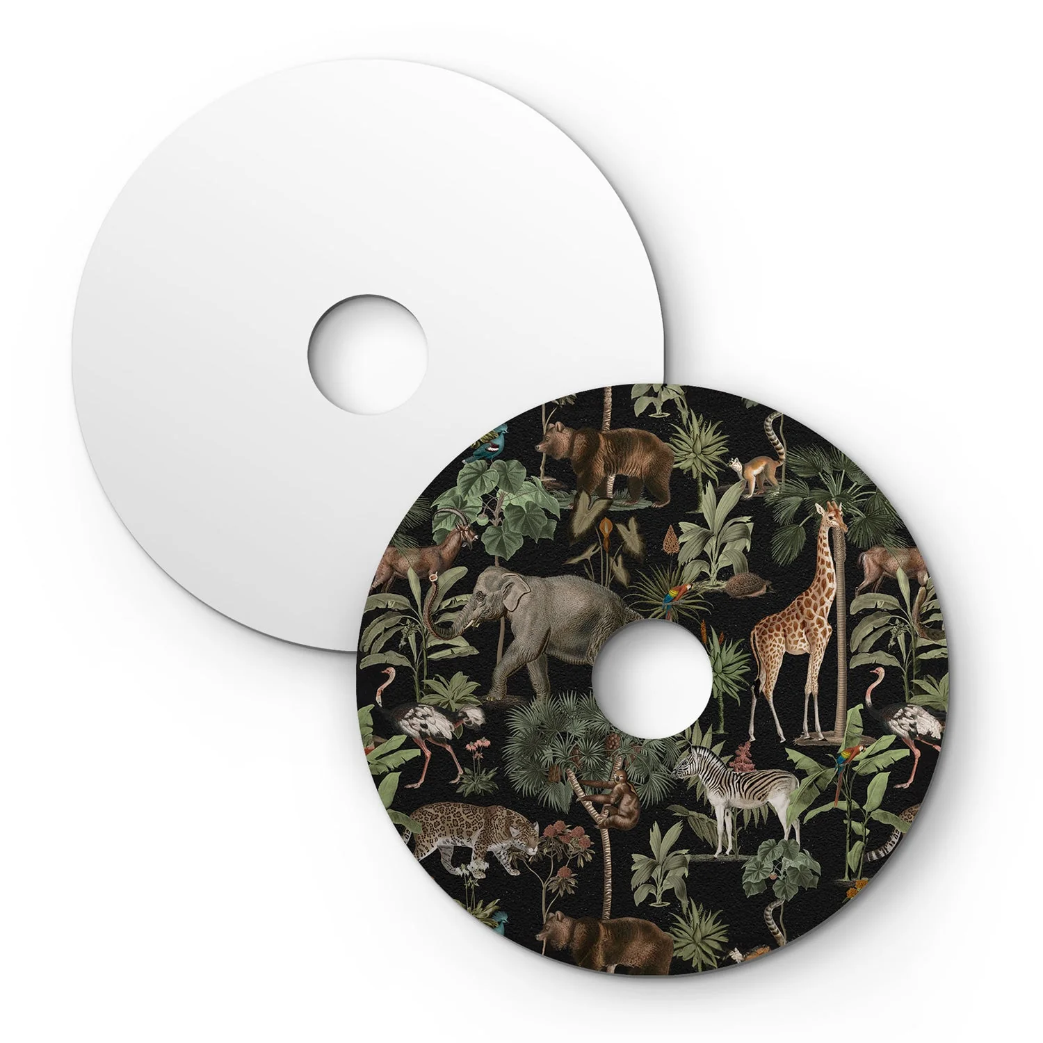 Mini flat Ellepì lampshade with jungle animals 'Wildlife Whispers' Jungle Animals, diameter 24 cm - Made in Italy