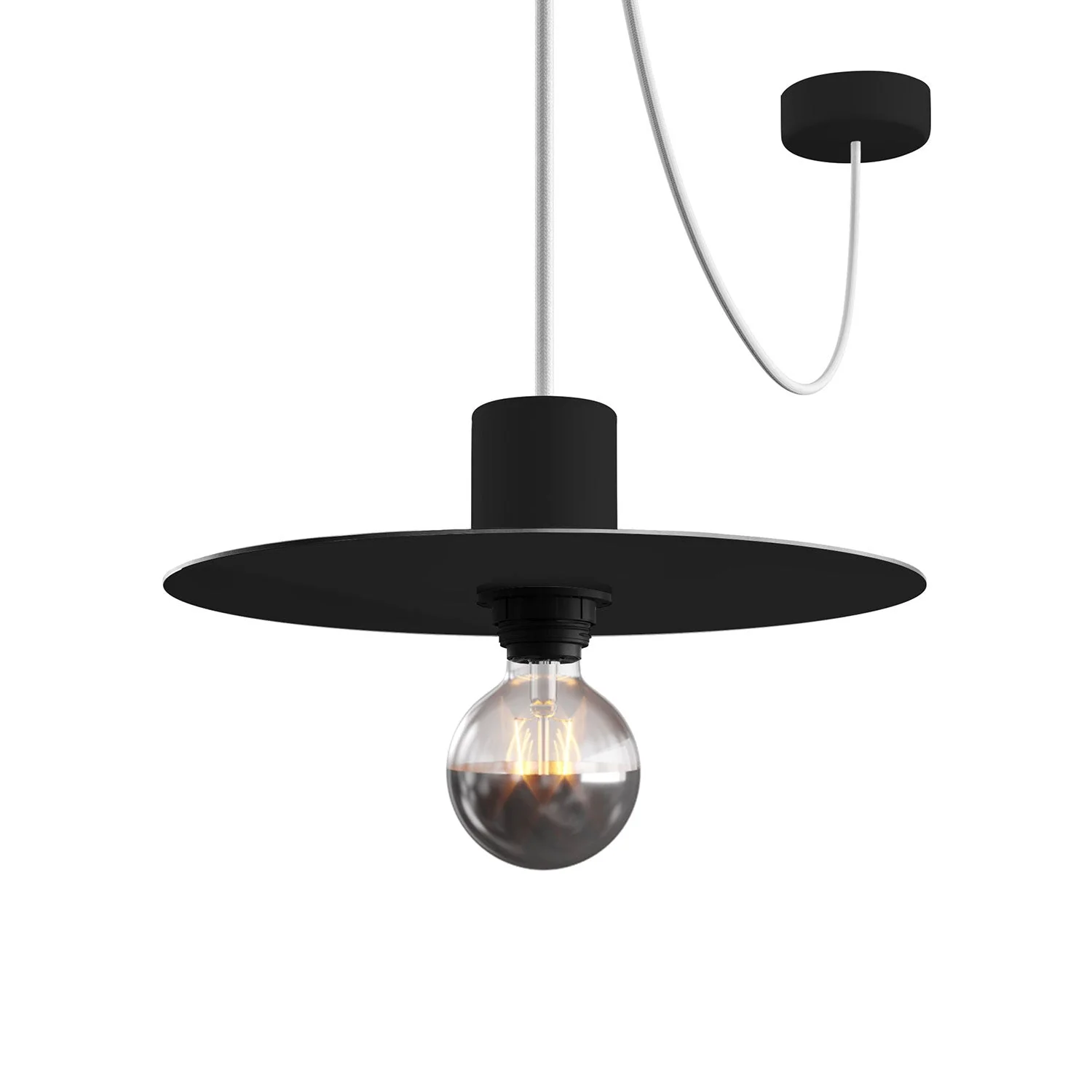 Mini Ellepì 'Solid Colour' Black plate for lamps, diameter 24 cm - Made in Italy - Image 4
