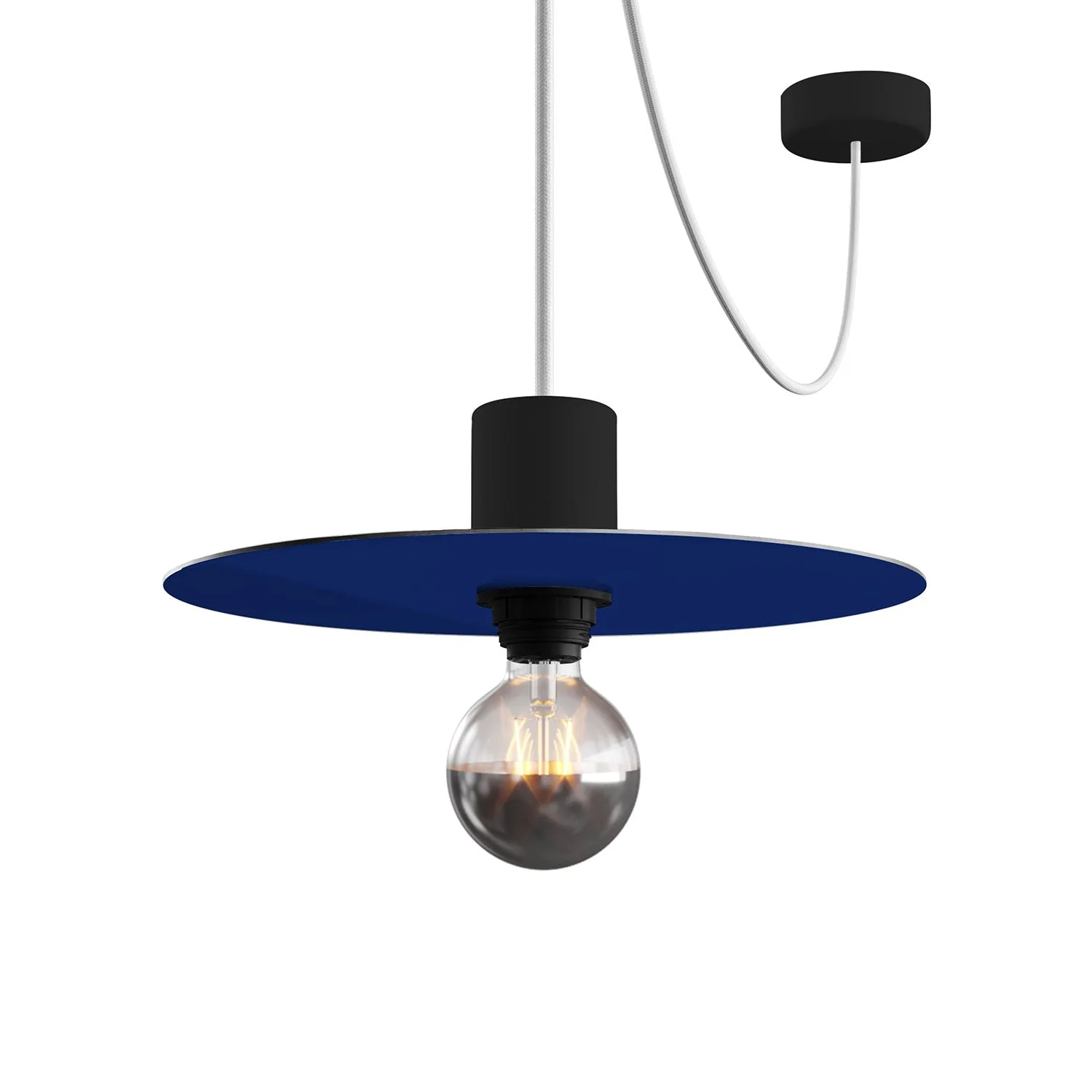 Mini Ellepì 'Solid Color' blue plate for lamps, diameter 24 cm - Made in Italy - Image 4