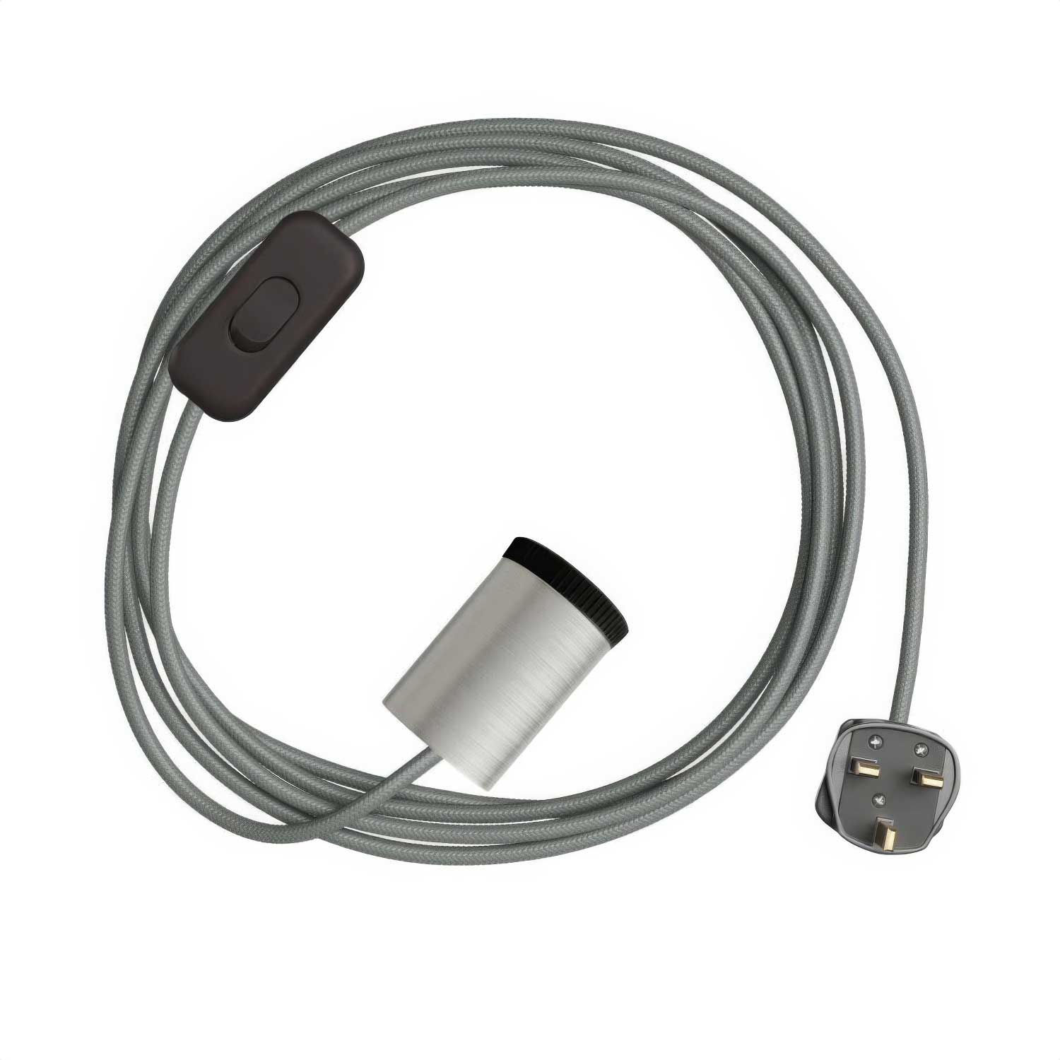 Mini Spotlight GU1d0 lamp with SnakeBis wiring and UK plug - Satin titanium