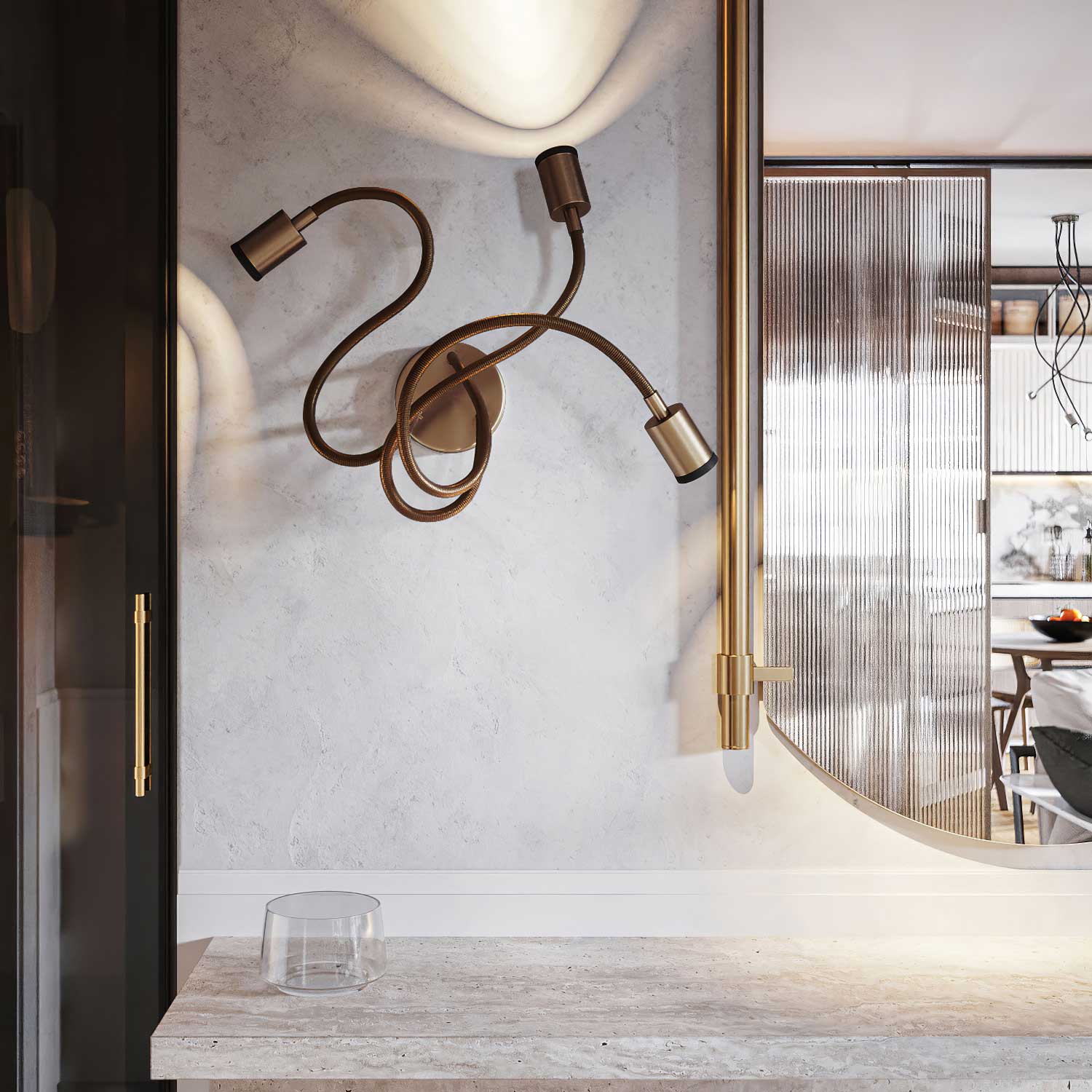 Mini Spotlight SPOTLIGHT GU1d0 Flex 60 wall and ceiling lamp - Satin Bronze - Image 2