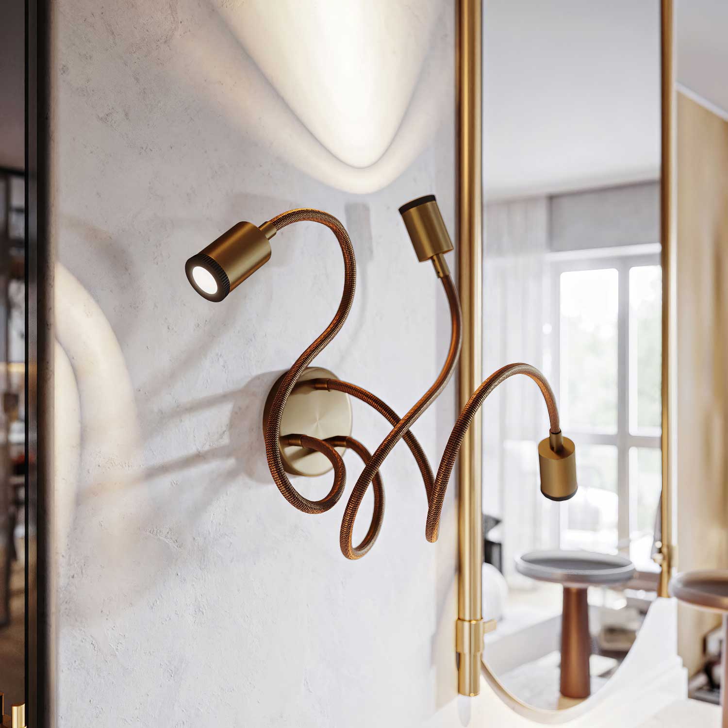 Mini Spotlight SPOTLIGHT GU1d0 Flex 60 wall and ceiling lamp - Satin Bronze - Image 3