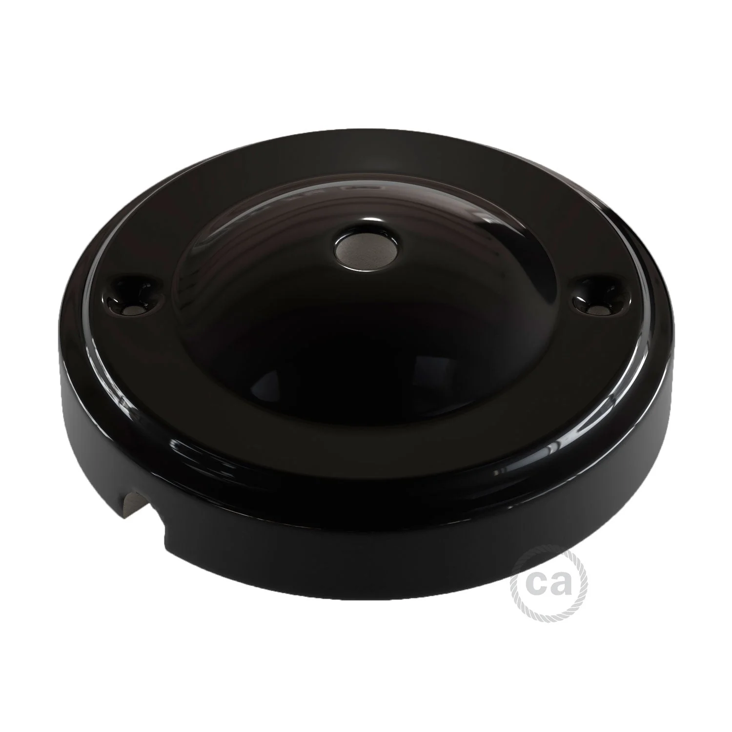 Minimal ceiling rose kit in porcelain - Black - Image 2